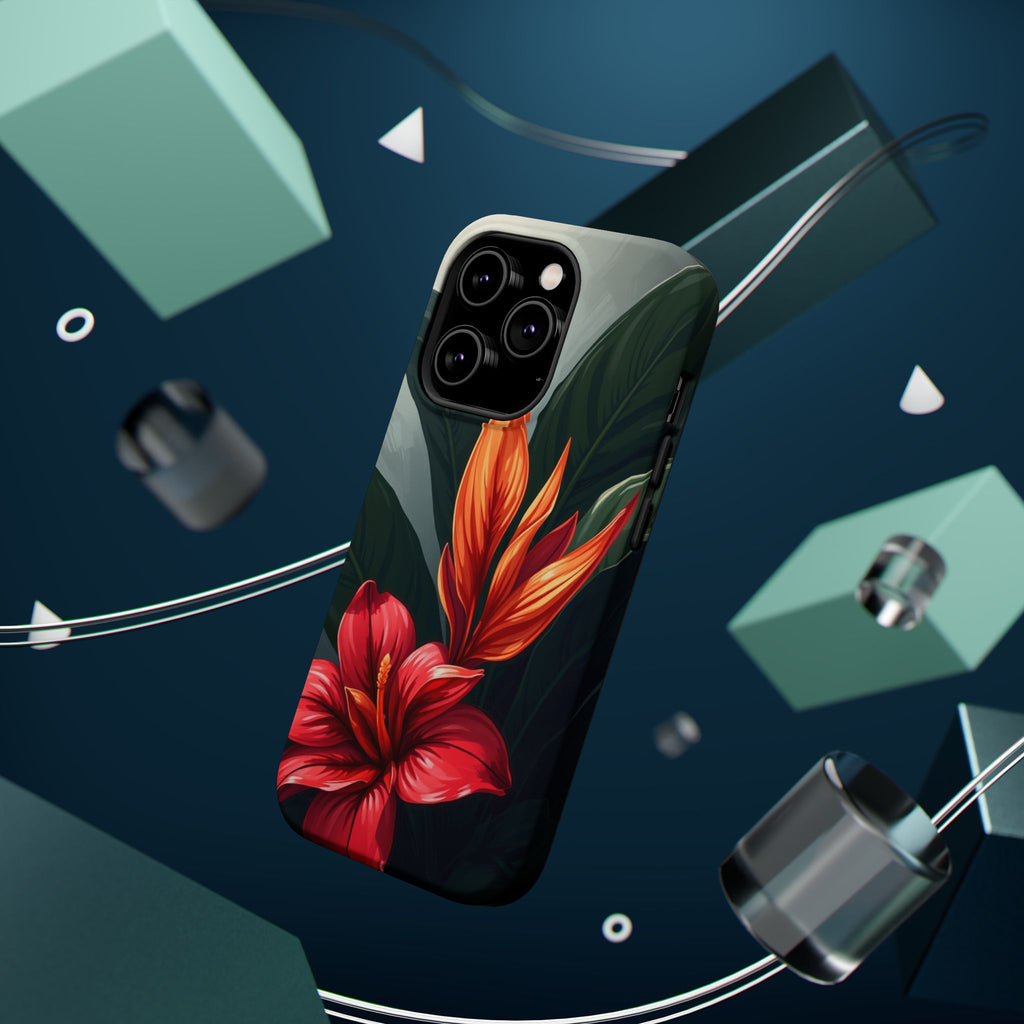 iPhone Black And Crimson Tropical Bloom Slim Everyday iPhone Designer · iPhone C