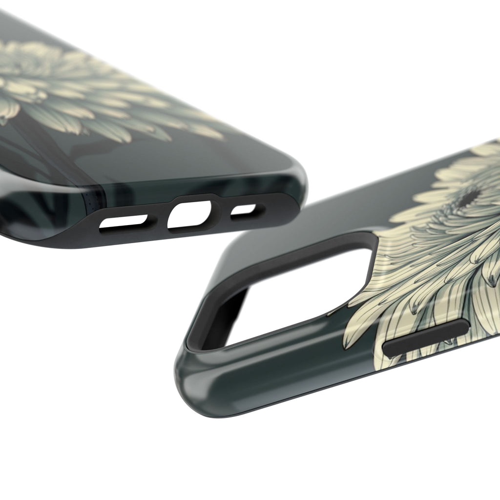 iPhone Chrysanthemum Classic Dark Gothic Ink Carry Case Slim Snap Case · iPhone