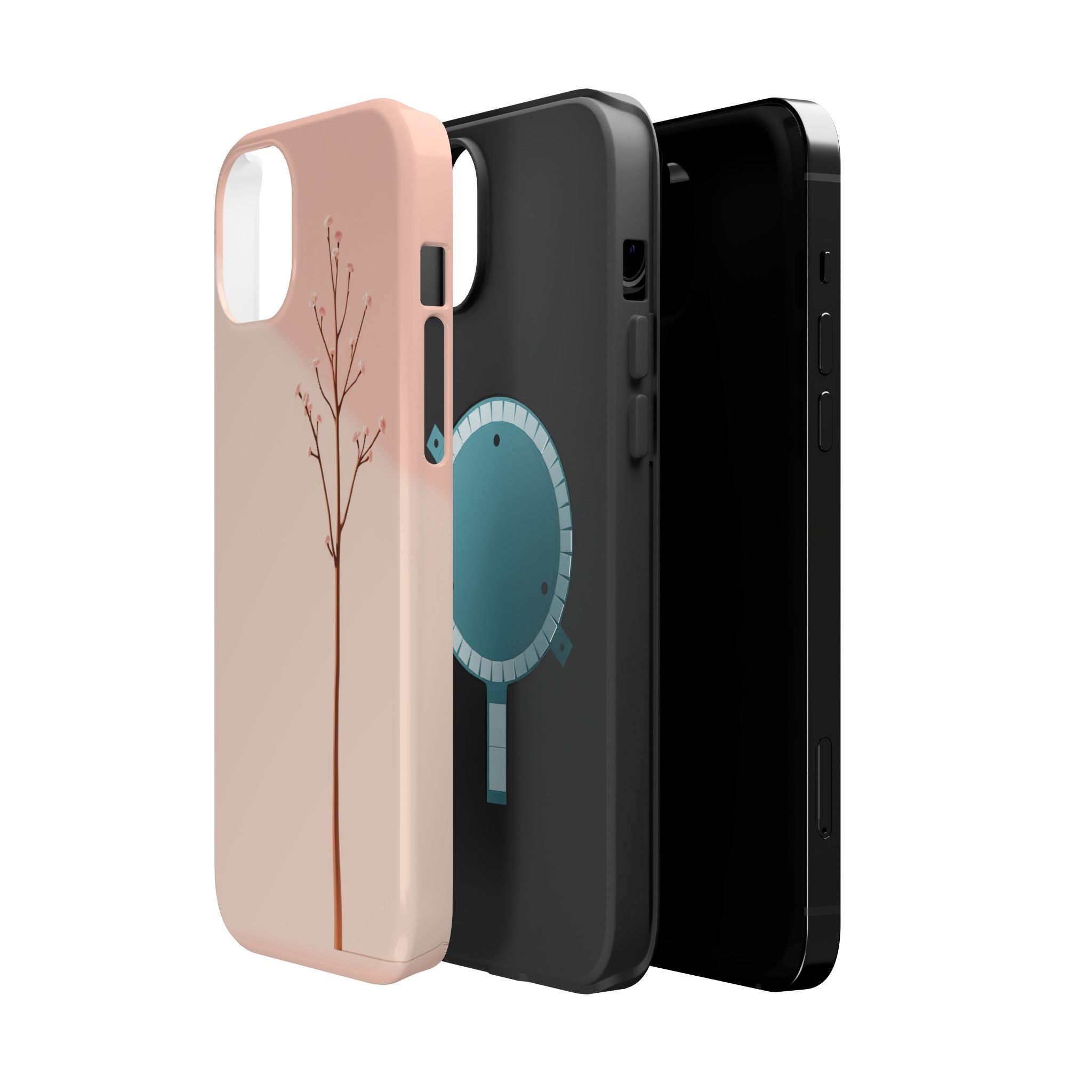 iPhone Rose Pink And Cream Minimalist Stem Slim iPhone Everyday · iPhone Case