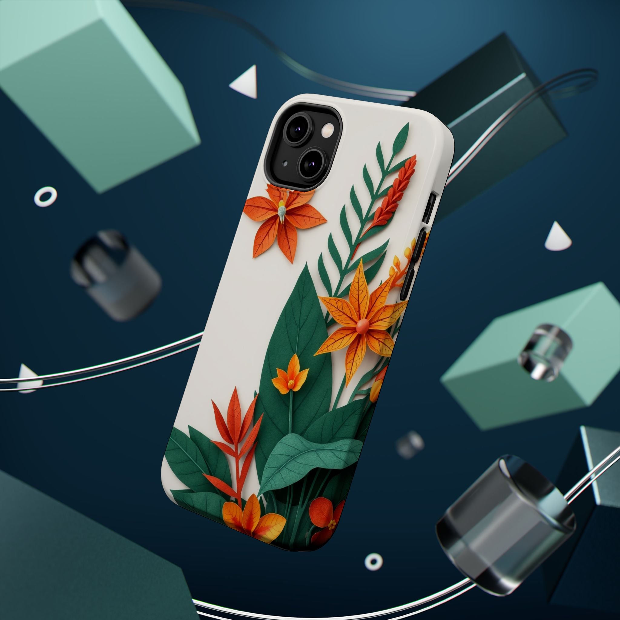 iPhone Jungle Floral Paper Cut Art Bold Modern Everyday Snap Case · iPhone Case