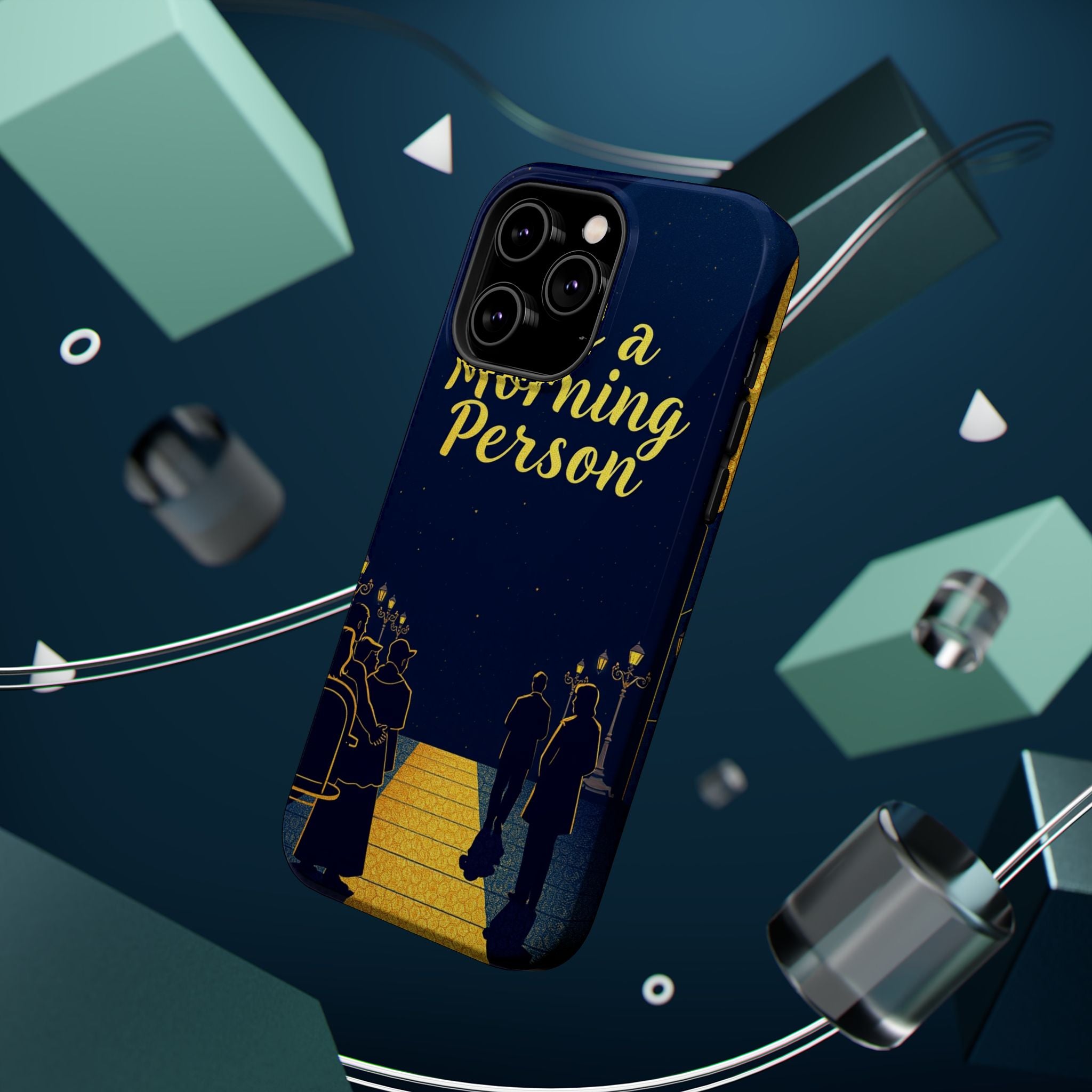 iPhone Midnight Blue And Silver Not a Morning Person Slim Snap Case · iPhone Cas