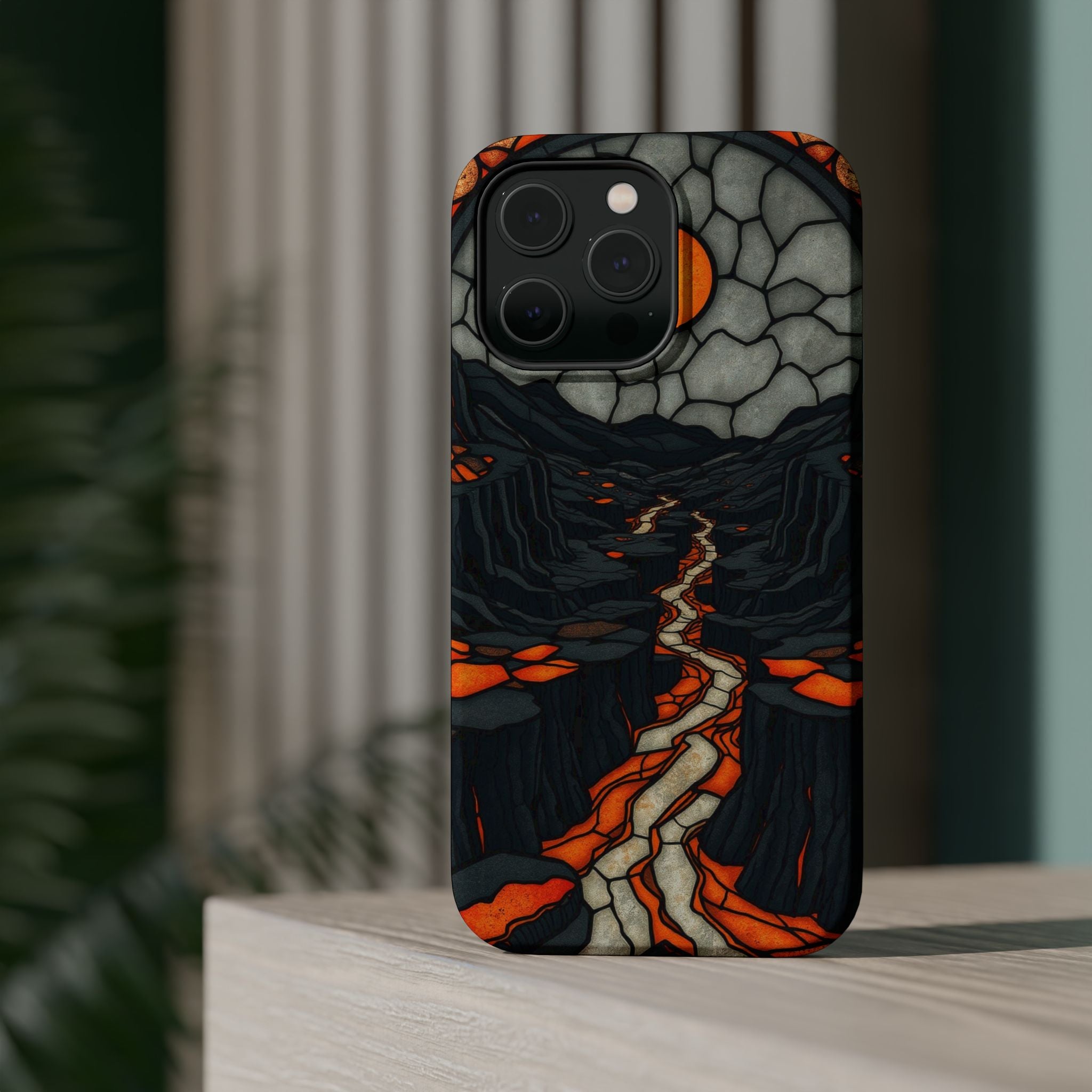 iPhone Charcoal And Copper Lava Field Slim Everyday Designer Case · iPhone Case