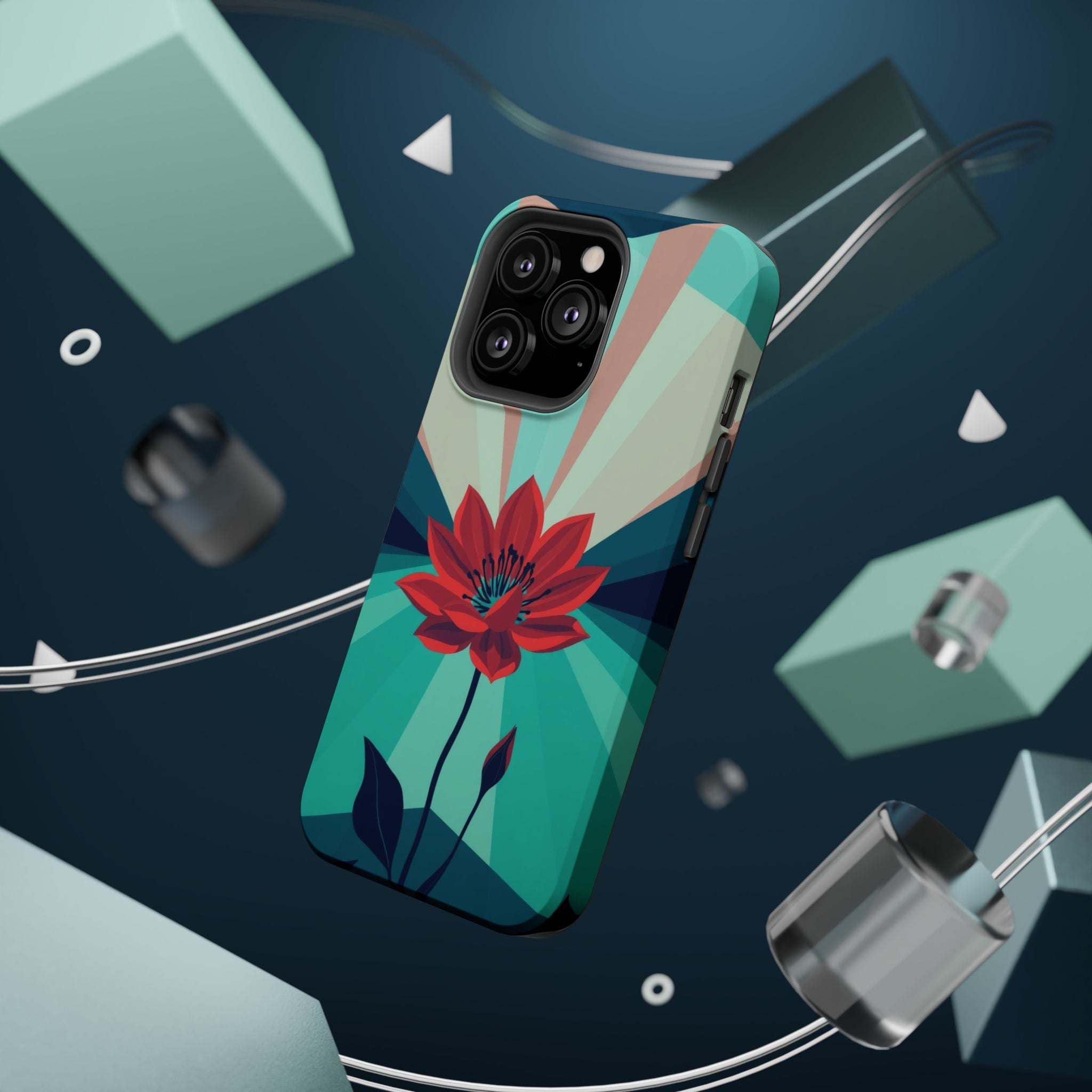 iPhone Teal And Coral Night Bloomer Slim Everyday Designer Case · iPhone Case