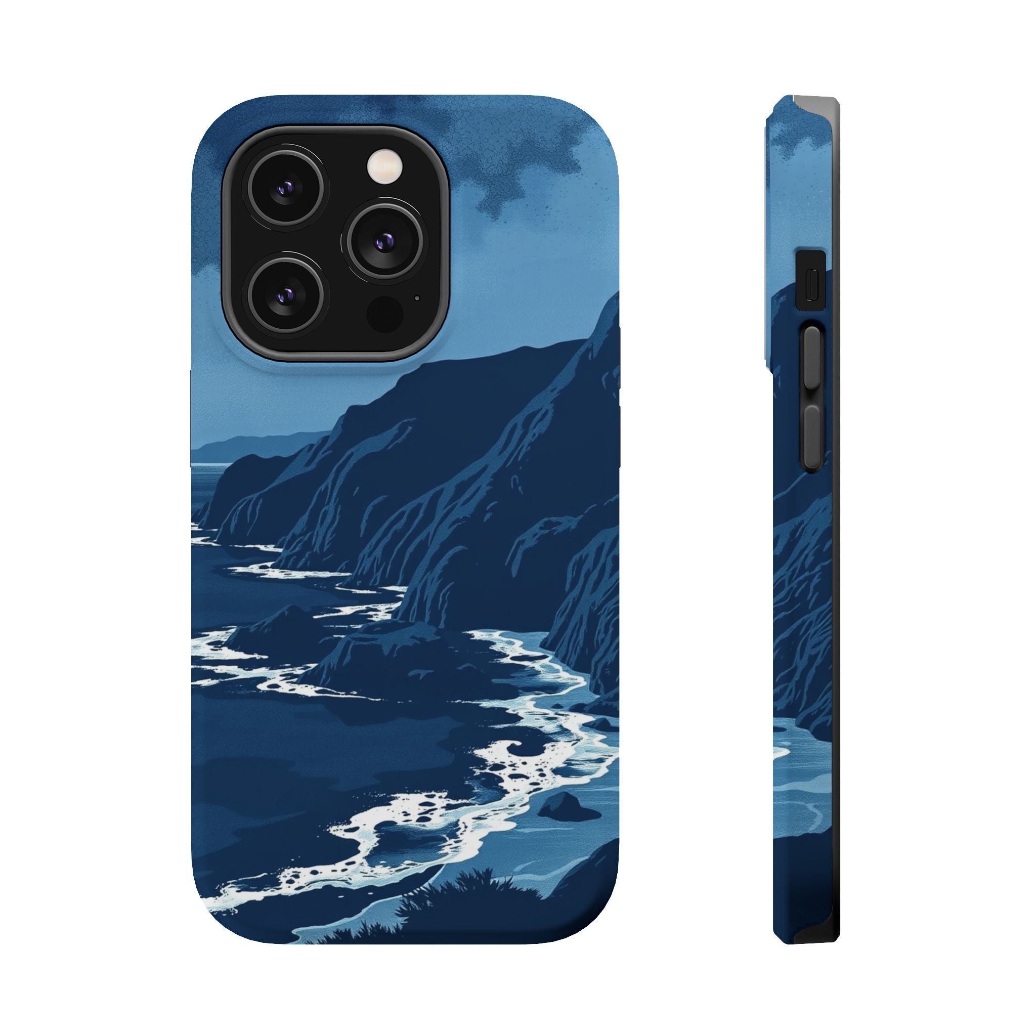 iPhone Midnight Blue And Silver Hibiscus Coast Carry Case Slim Snap Case · iPhon