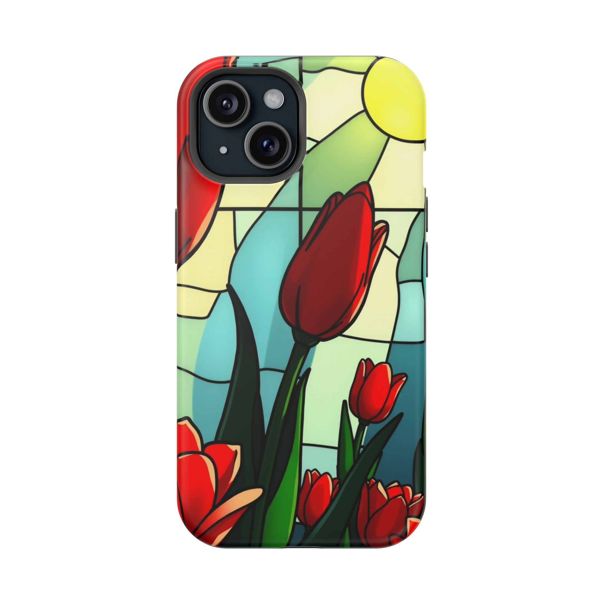 iPhone Tulip Row Stained Glass Slim Everyday Designer Case · iPhone Case