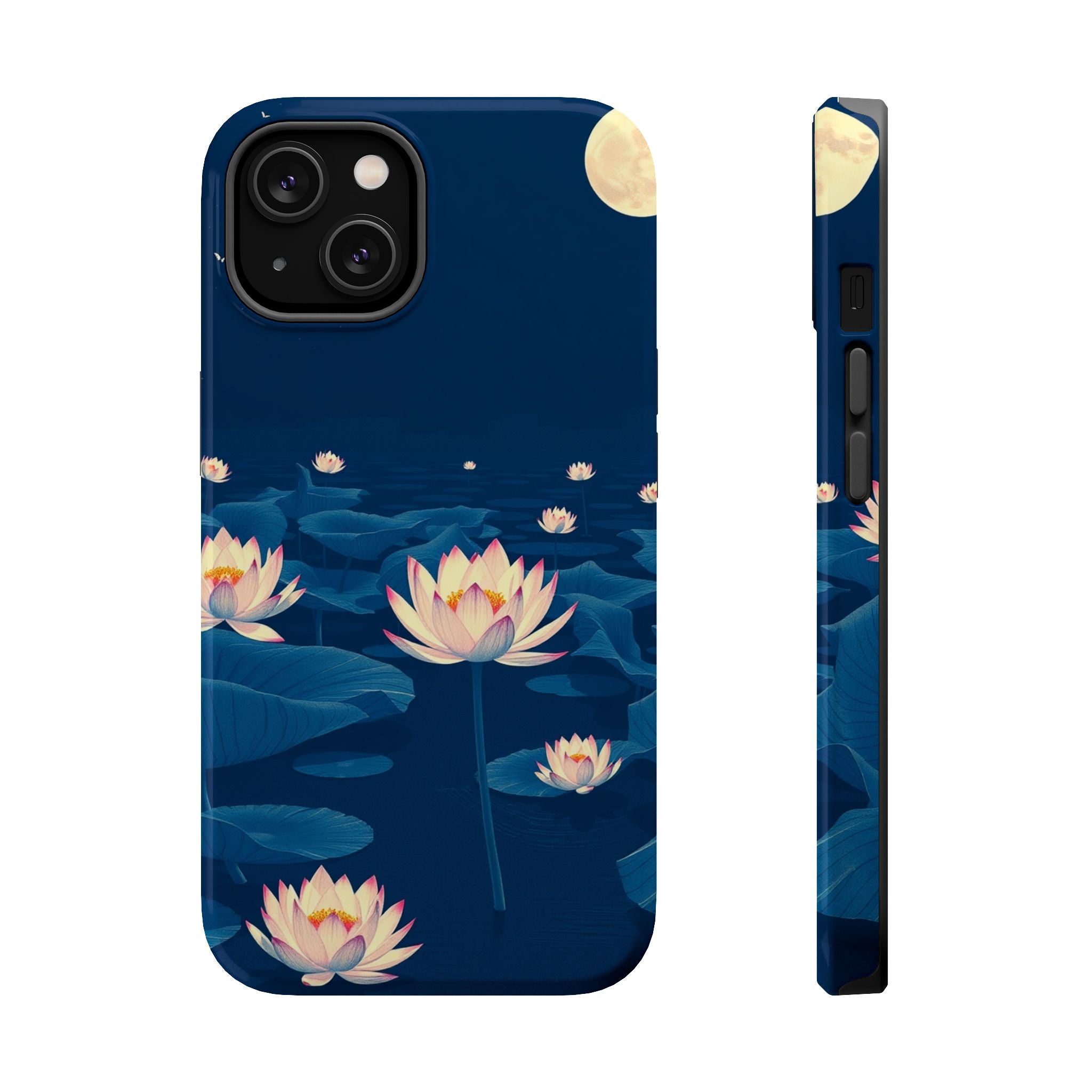 iPhone Midnight Blue And Silver Lotus Pond Slim iPhone Everyday · iPhone Case