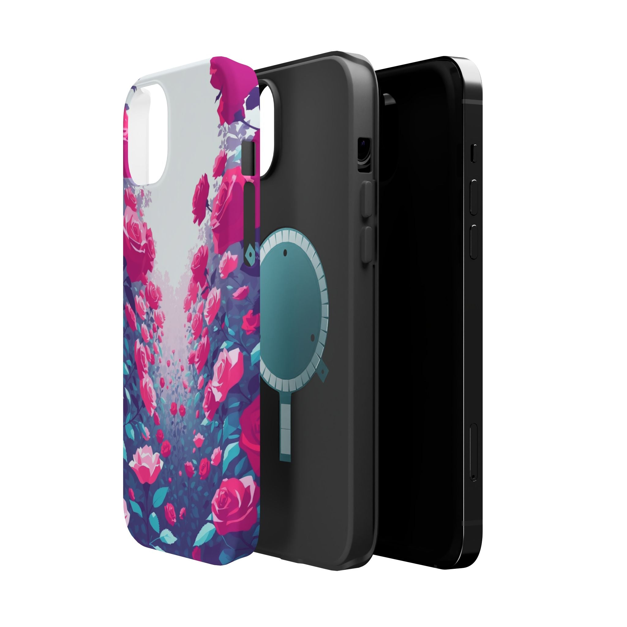 iPhone Cyan And Magenta Rose Garden Slim Everyday Designer Case · iPhone Case