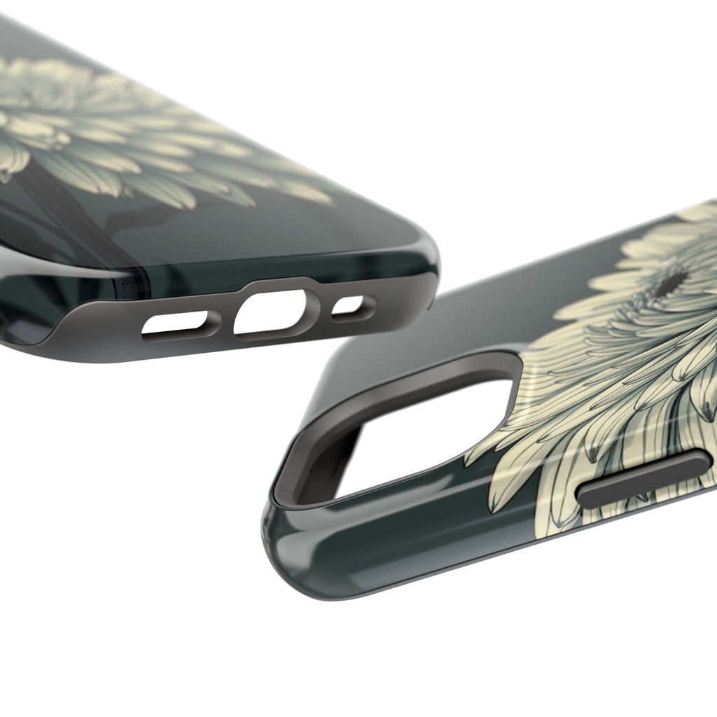 iPhone Chrysanthemum Classic Dark Gothic Ink Carry Case Slim Snap Case · iPhone