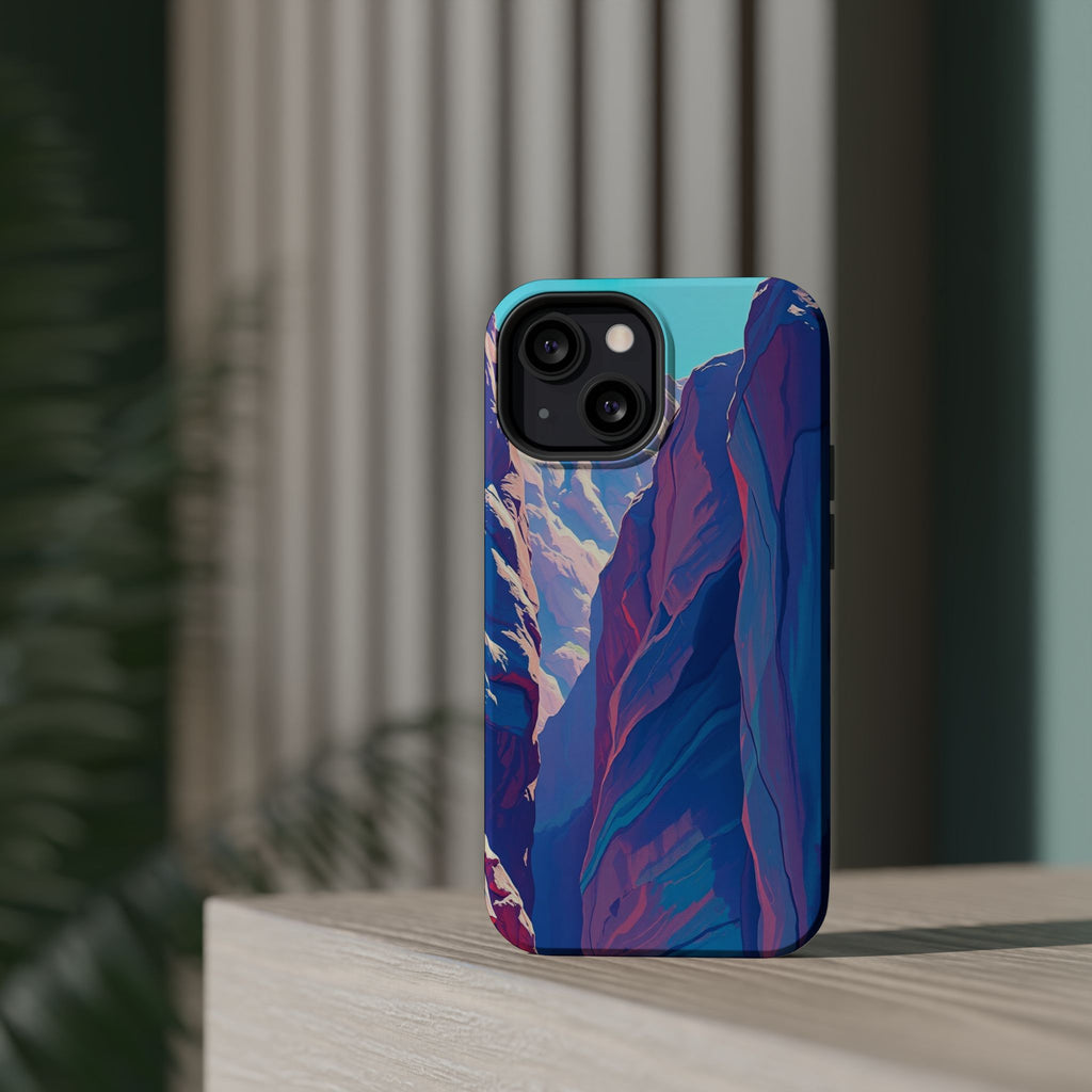 iPhone Cyan And Magenta Canyon Wall Slim Everyday Designer Case · iPhone Case