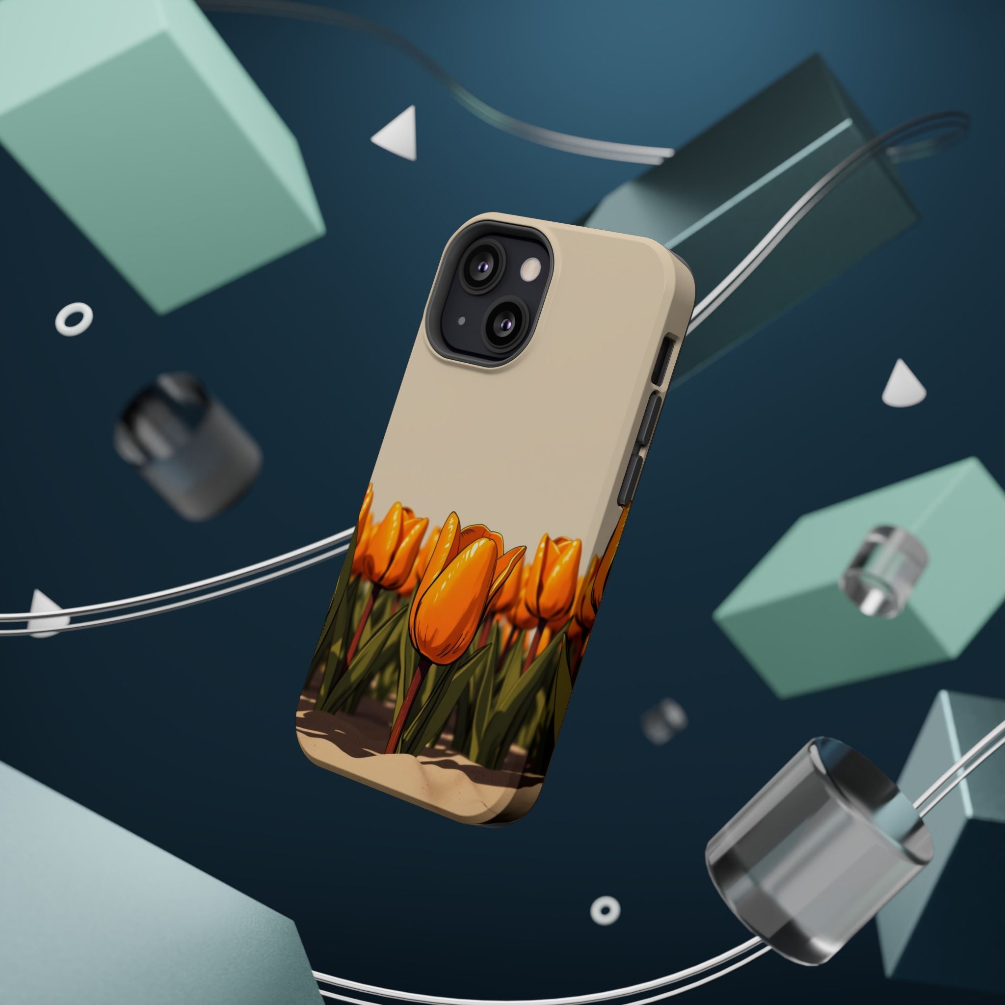iPhone Burnt Orange And Sand Tulip Row Slim Everyday Designer Case · iPhone Case