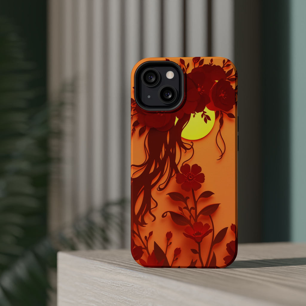 iPhone Sunset Amber And Peach Floral Crown Slim iPhone Everyday · iPhone Case