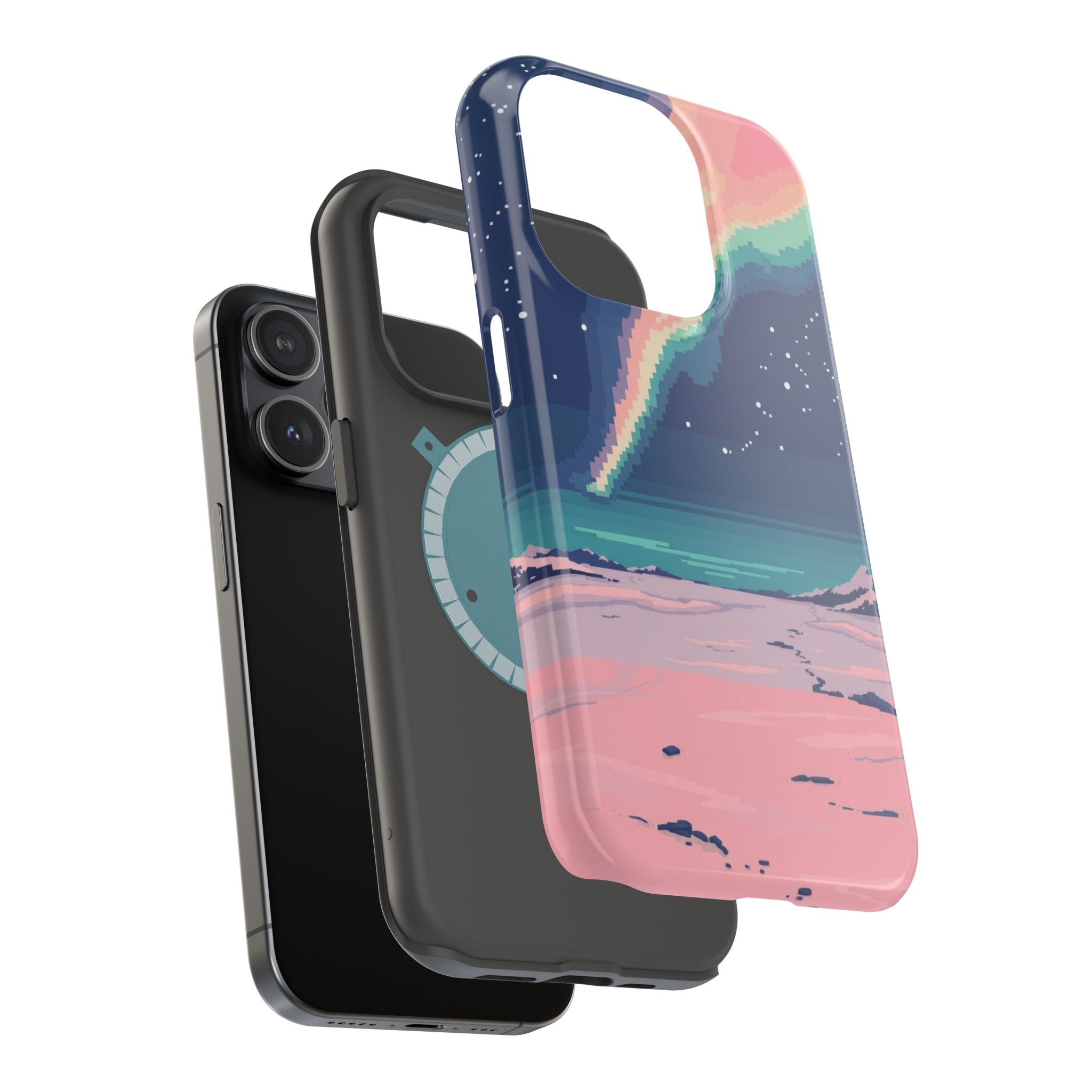 iPhone Mint And Blush Northern Lights Slim Everyday Designer Case · iPhone Case