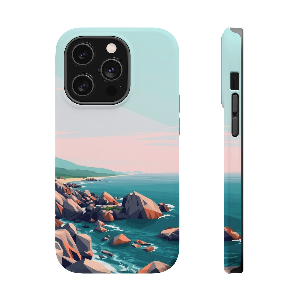 iPhone Mint And Blush Pebble Beach Bold Modern Everyday Snap Case · iPhone Case