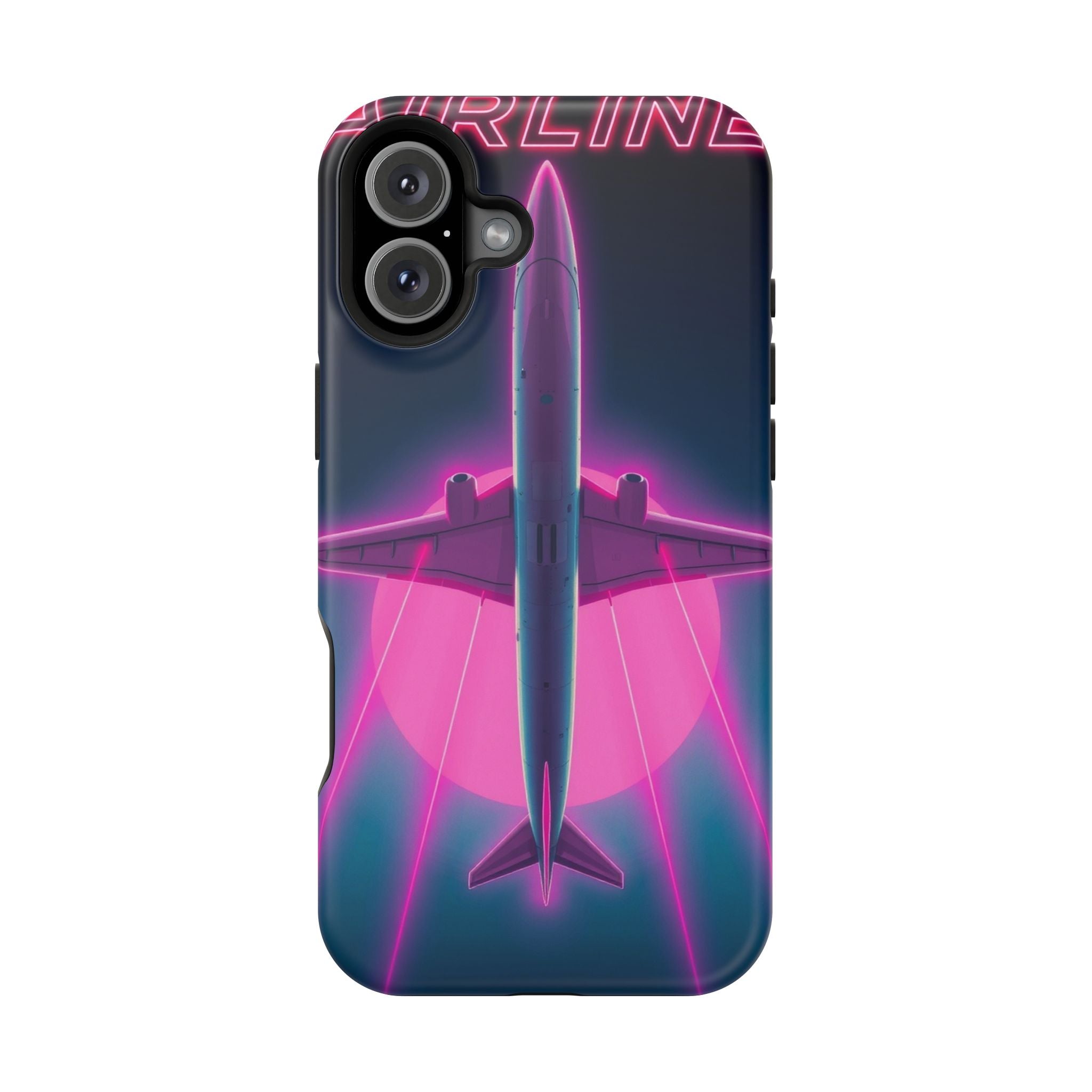 iPhone Cyan And Magenta Retro Airline Poster Slim Everyday Designer Case · iPhon