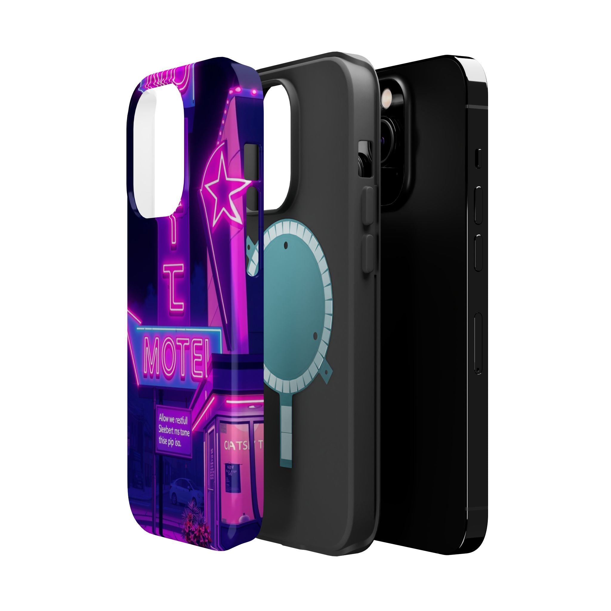iPhone Neon Sign Motel Enchanted Art Slim Everyday Designer Case · iPhone Case