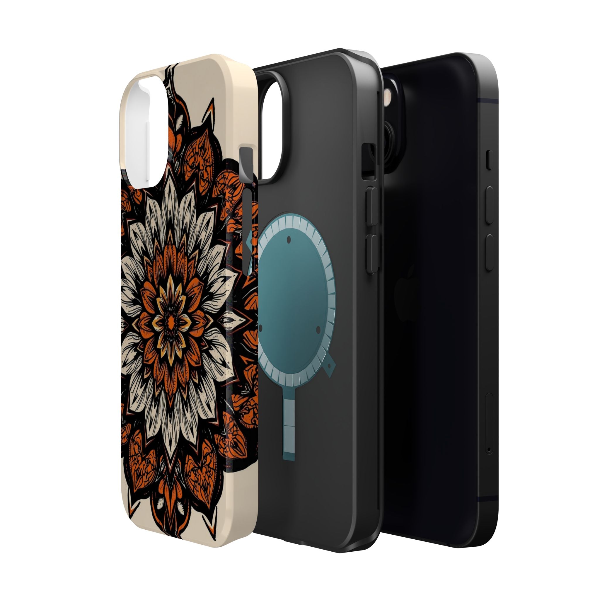 iPhone Burnt Orange And Sand Floral Mandala Slim Snap Cas Carry Case · iPhone Ca