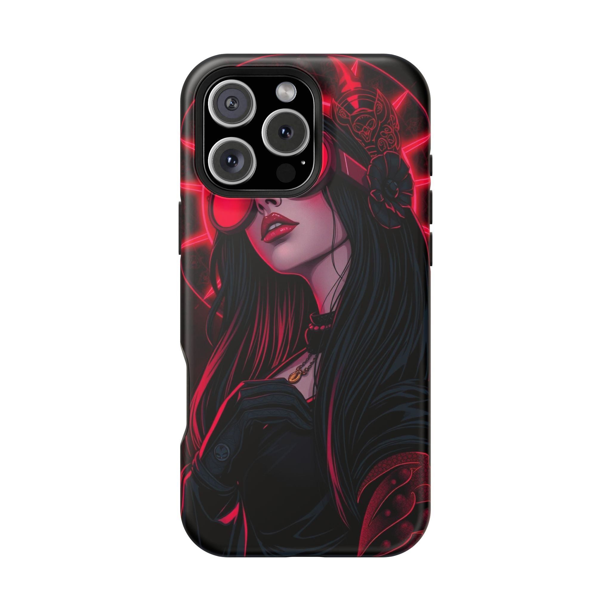 iPhone Black And Crimson Art Nouveau Female Slim Everyday Designer Case · iPhone