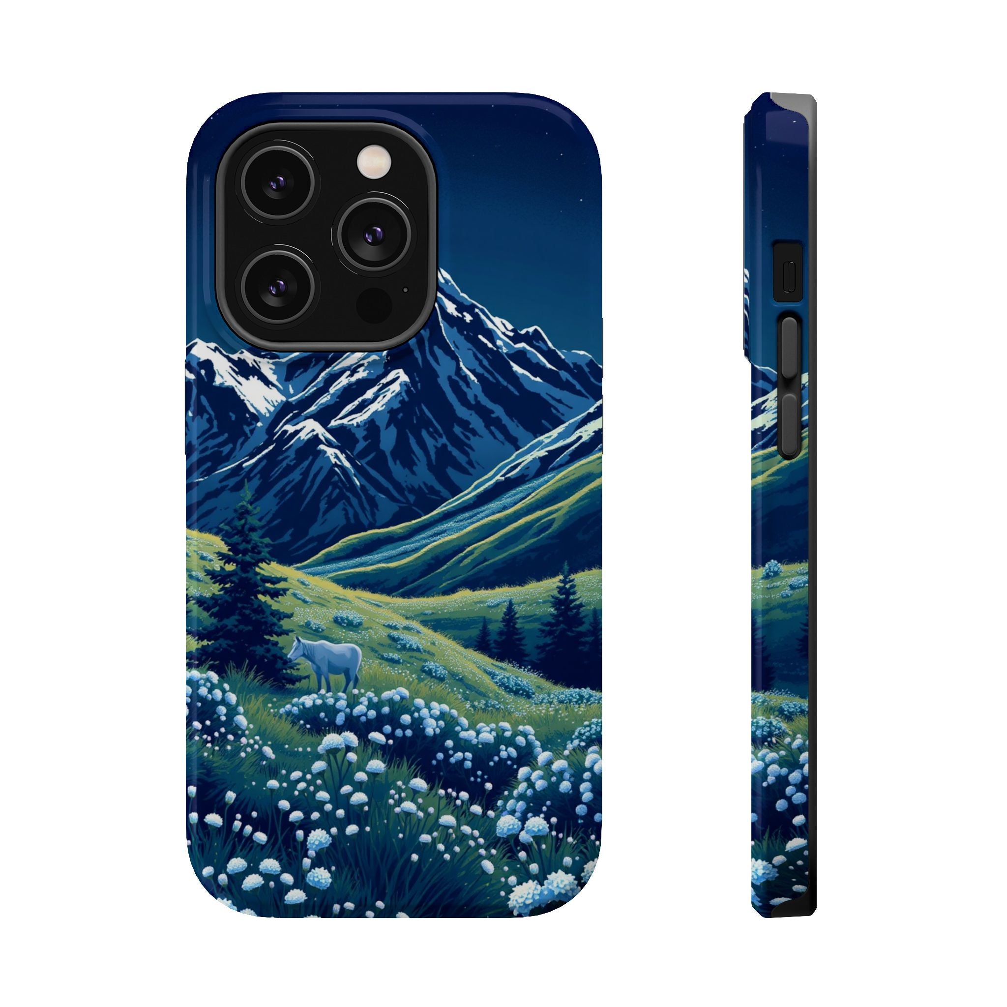 iPhone Midnight Blue And Silver Alpine Meadow Slim iPhone Everyday · iPhone Case