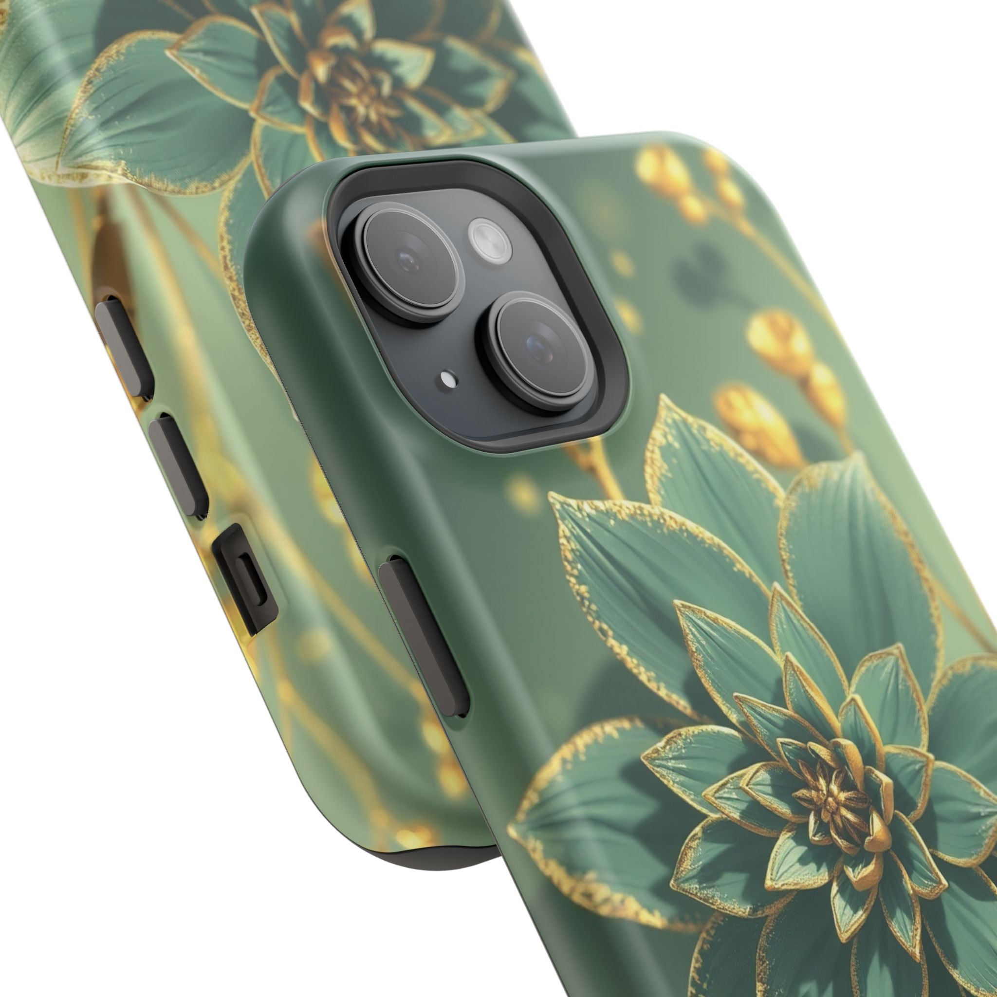 iPhone Floral Gold Foil Pixel Art -Bit Slim Everyday Designer Case · iPhone Case