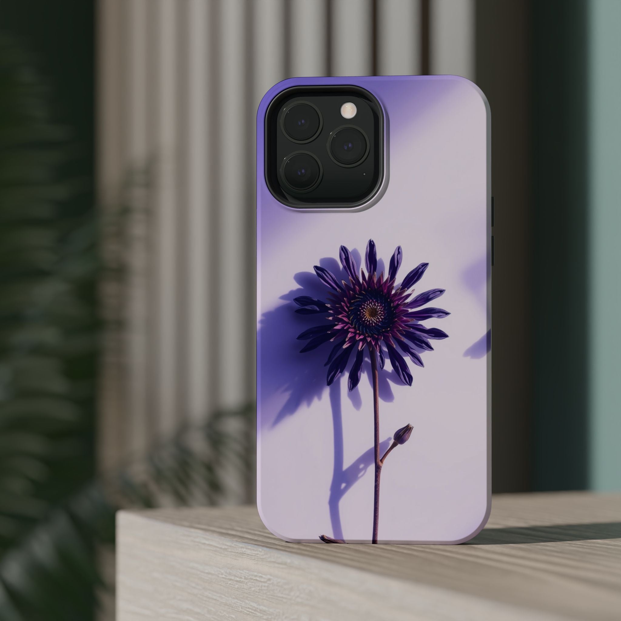iPhone Indigo And Violet Dried Flower Flat Lay Soft iPhone Finish · iPhone Case