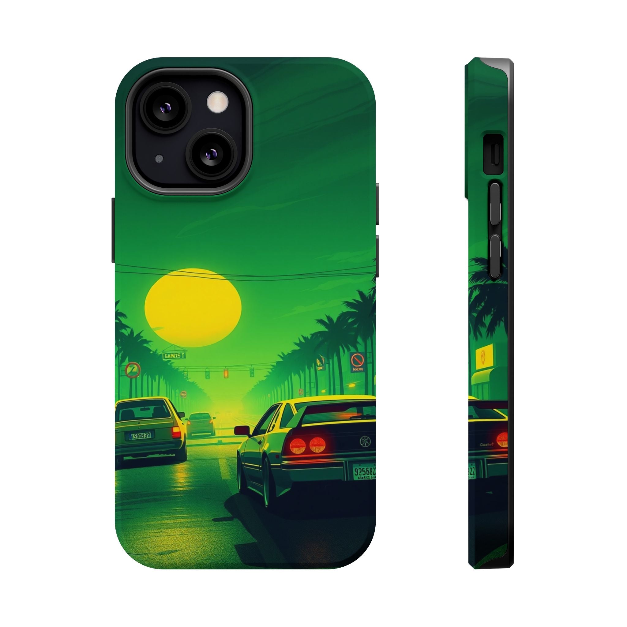 iPhone Dreamy Sunset Drive 80s Design Slim Everyday Designer Case · iPhone Case