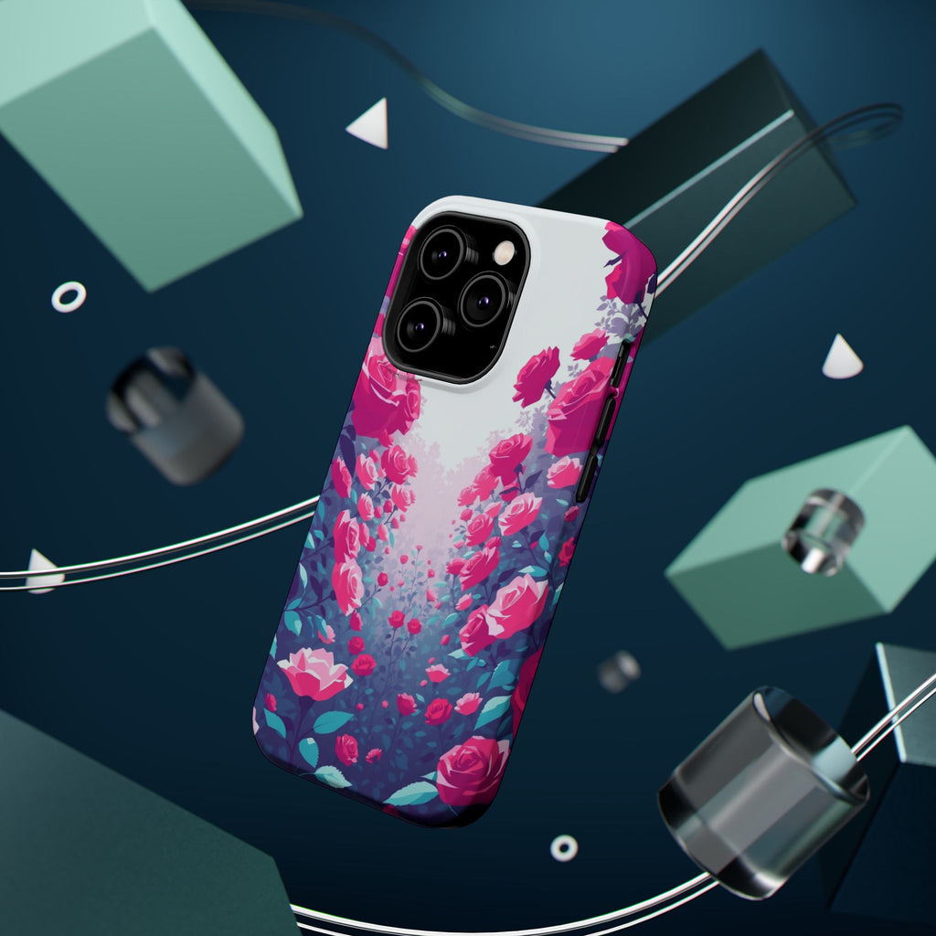 iPhone Cyan And Magenta Rose Garden Slim Everyday Designer Case · iPhone Case