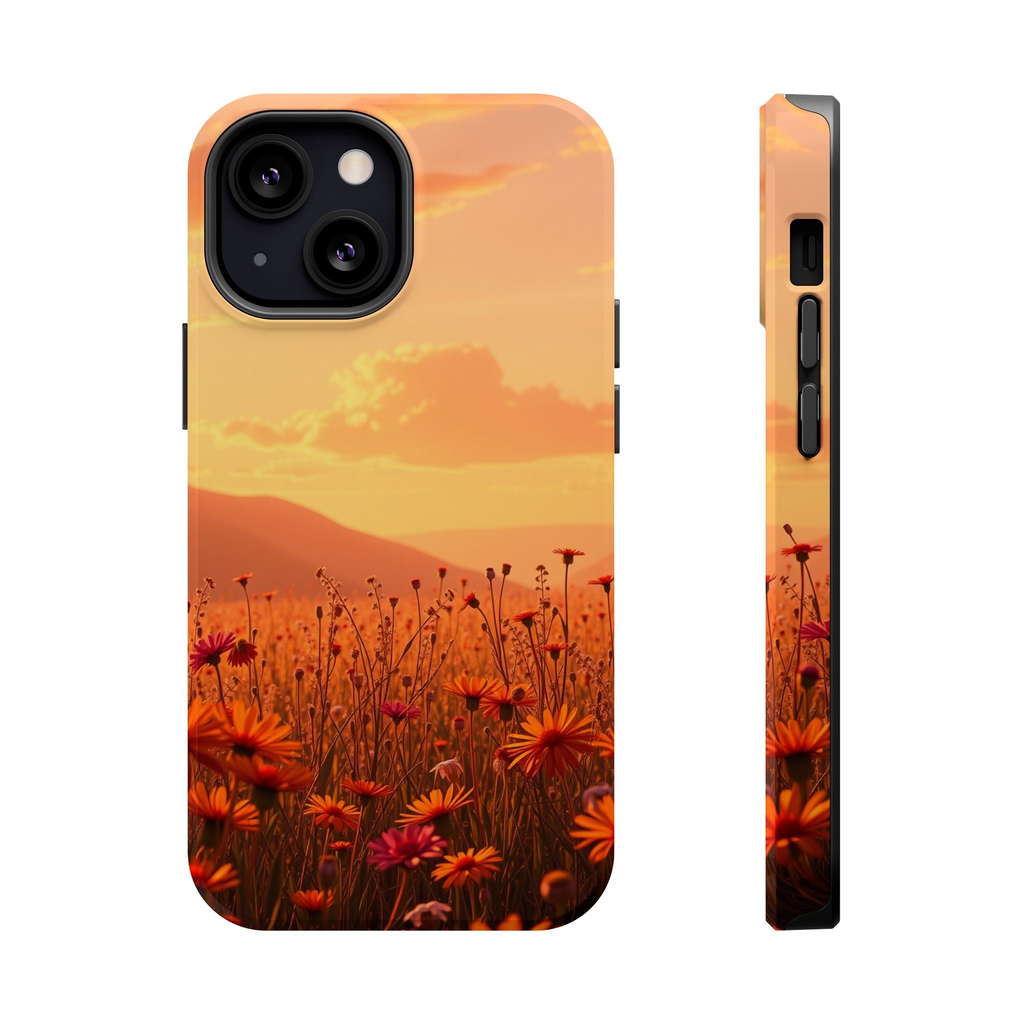 iPhone Sunset Amber And Peach Wildflower Field Soft iPhone Finish · iPhone Case