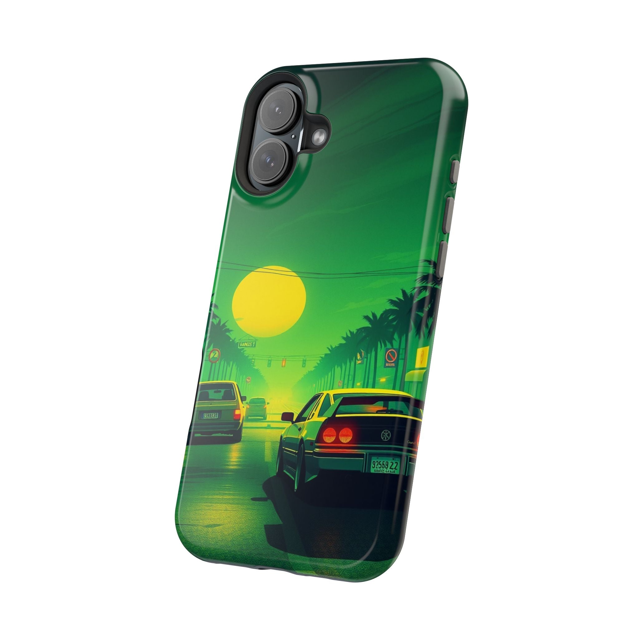 iPhone Dreamy Sunset Drive 80s Design Slim Everyday Designer Case · iPhone Case