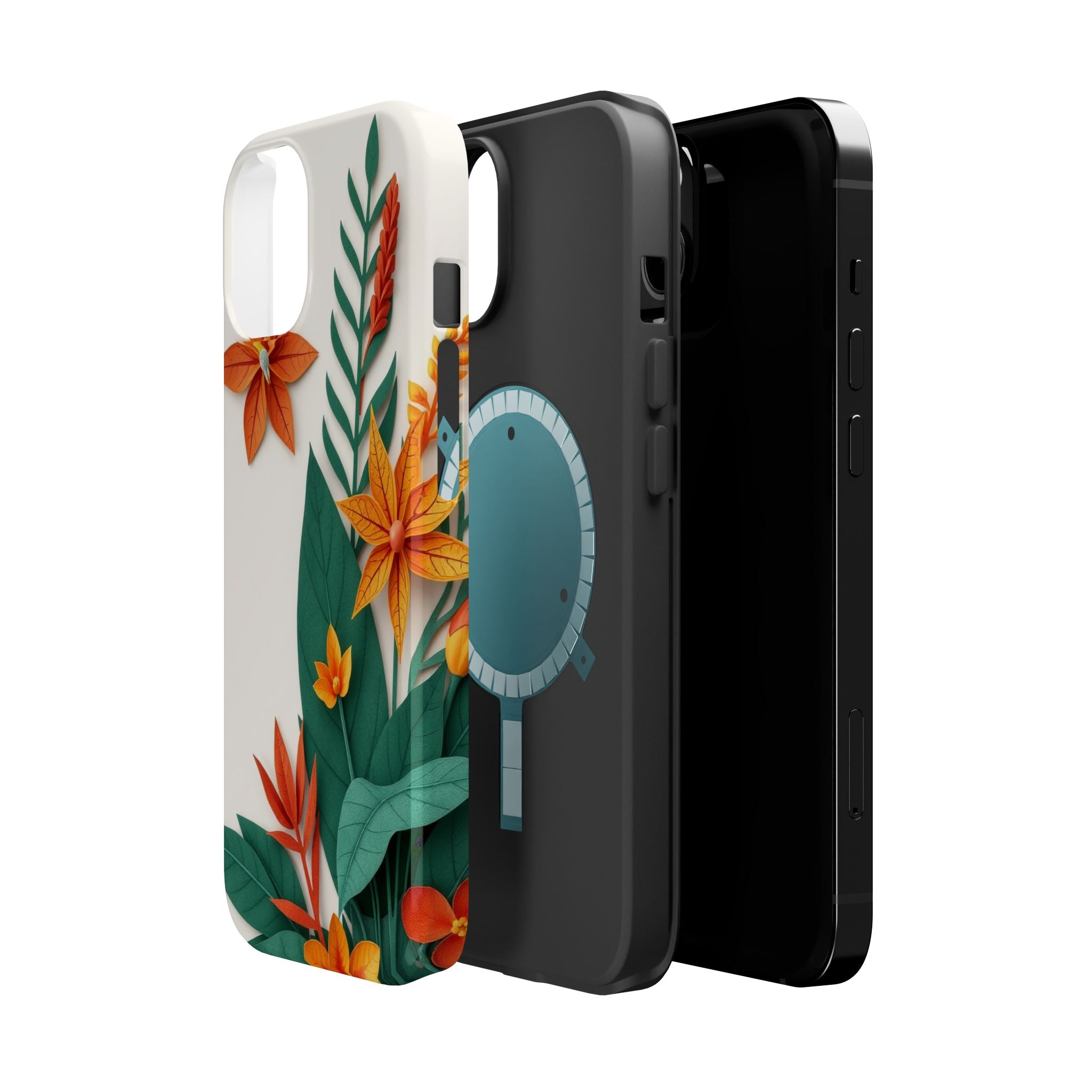 iPhone Jungle Floral Paper Cut Art Bold Modern Everyday Snap Case · iPhone Case