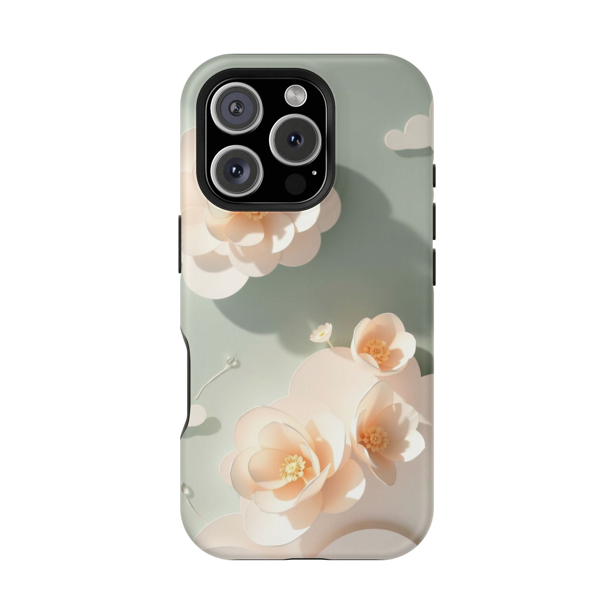 iPhone Sage And Ivory Pastel Floral Cloud Slim iPhone Everyday Designer · iPhone