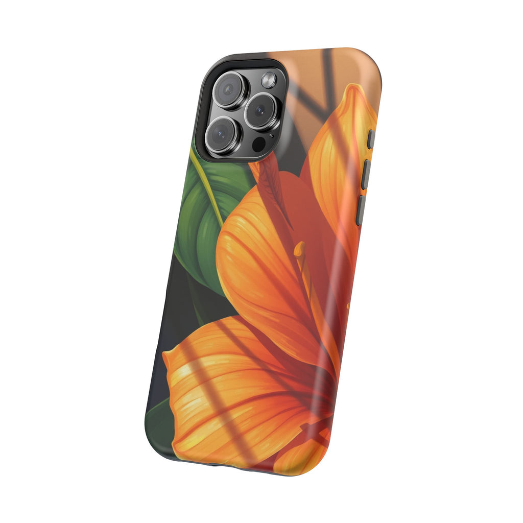iPhone Sunset Amber And Peach Jungle Floral Slim iPhone Everyday · iPhone Case