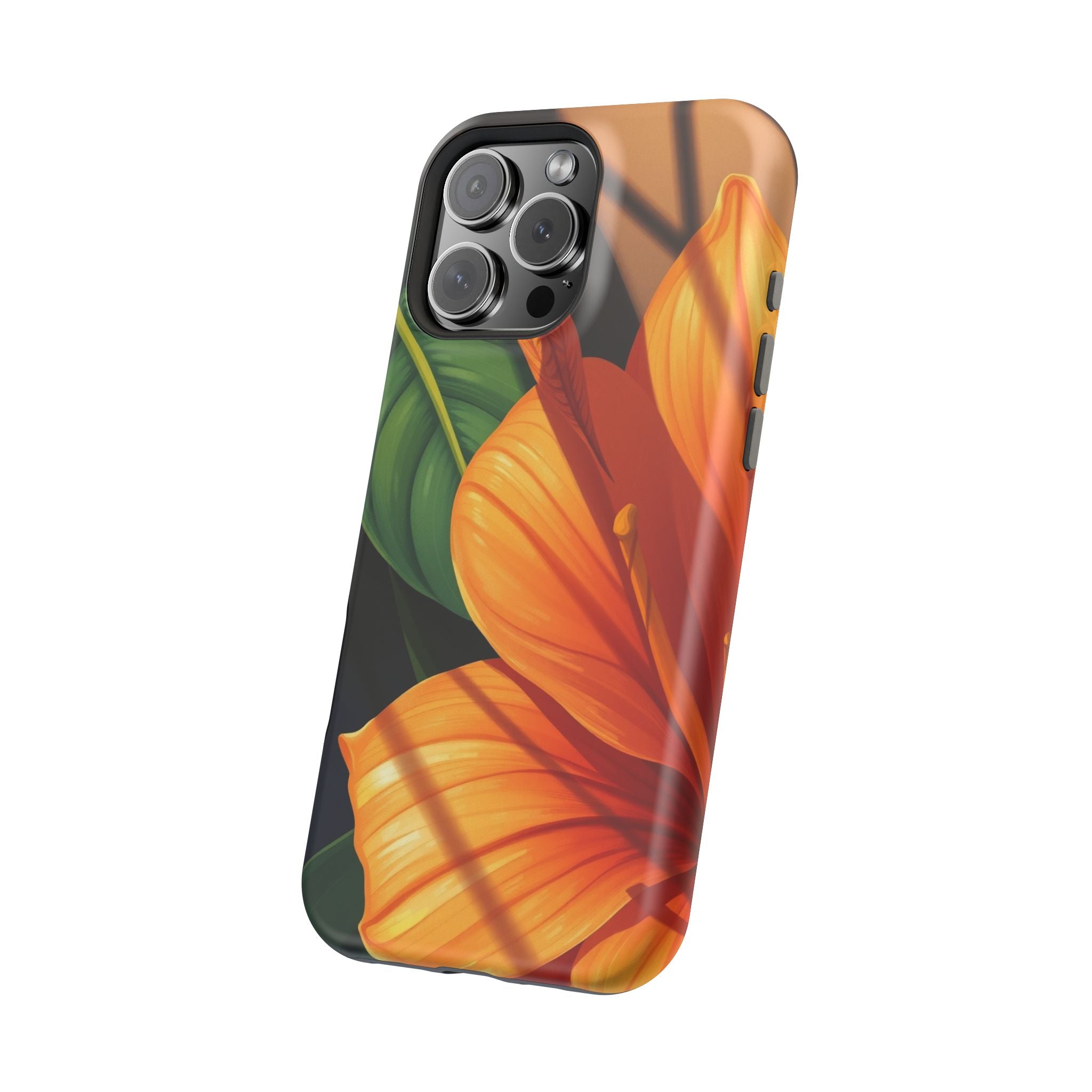iPhone Sunset Amber And Peach Jungle Floral Slim iPhone Everyday · iPhone Case