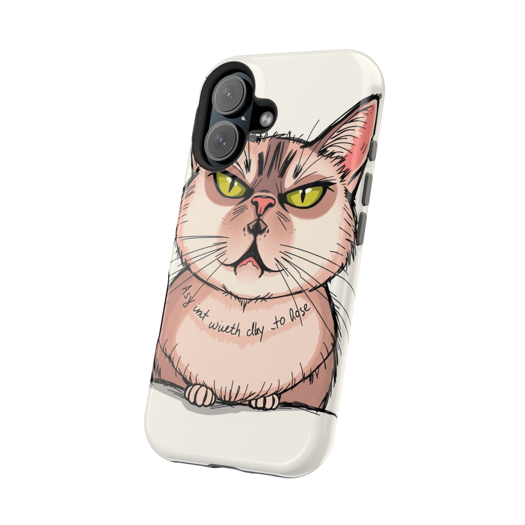 iPhone Sarcastic Cat Verdict Hand-Drawn Sketch Soft Finish Everyday Case · iPhon