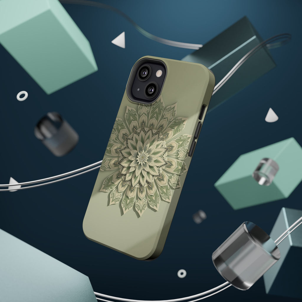iPhone Sage And Ivory Floral Mandala Slim Everyday Designer Case · iPhone Case
