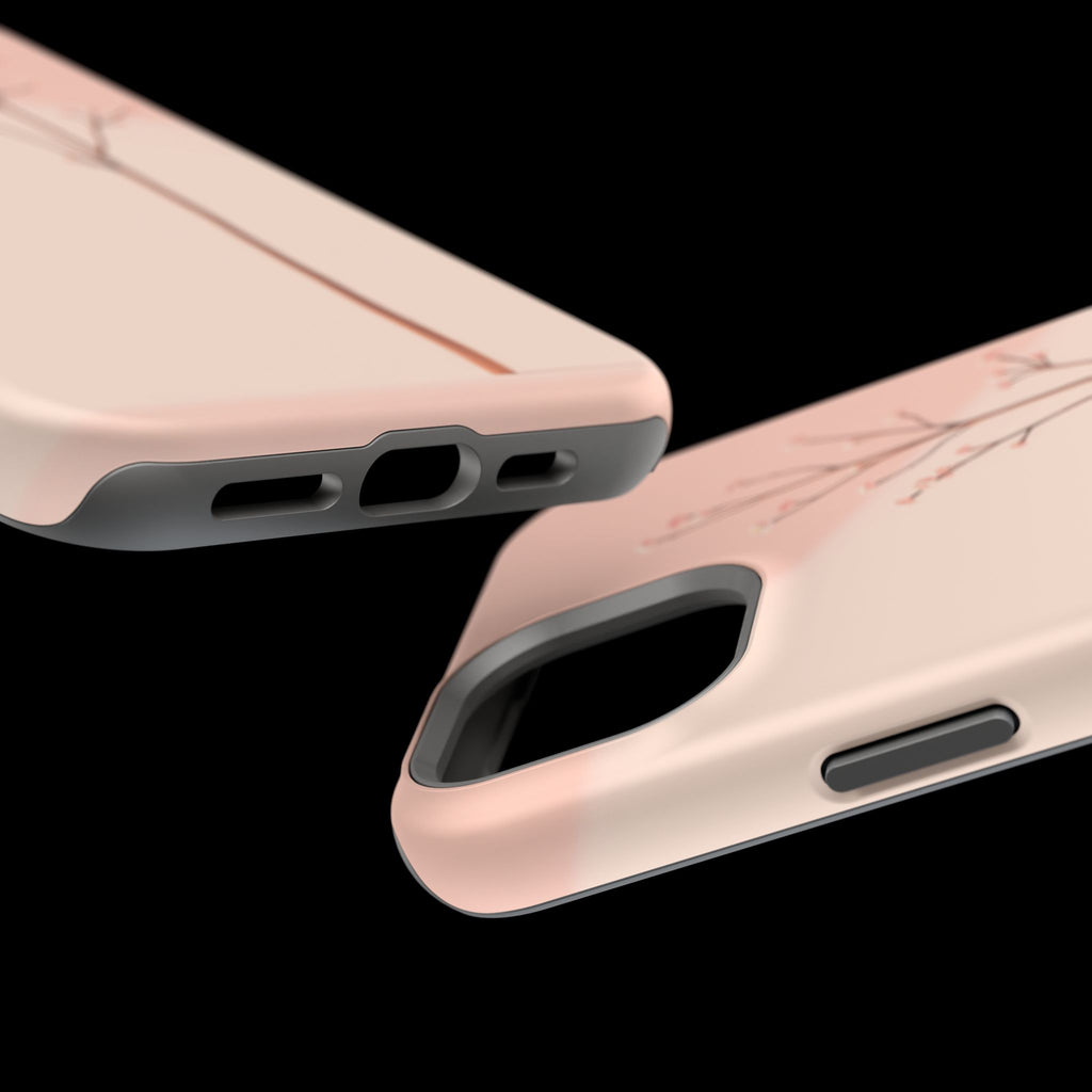 iPhone Rose Pink And Cream Minimalist Stem Slim iPhone Everyday · iPhone Case