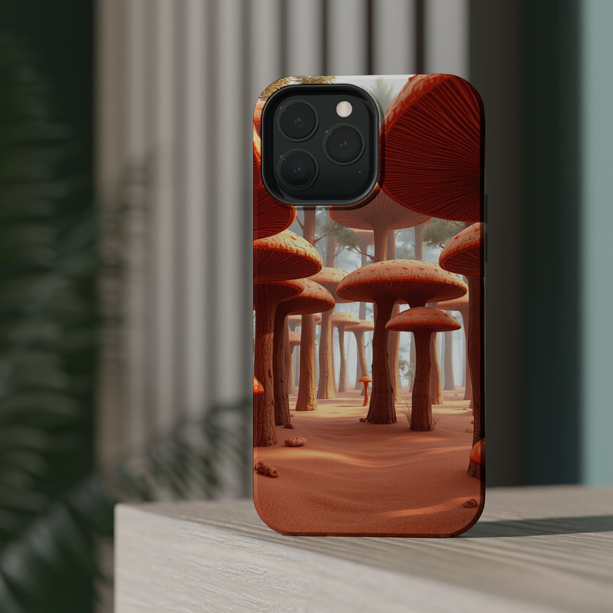 iPhone Mushroom Forest 3D Digital Bold Modern Everyday Snap Case · iPhone Case