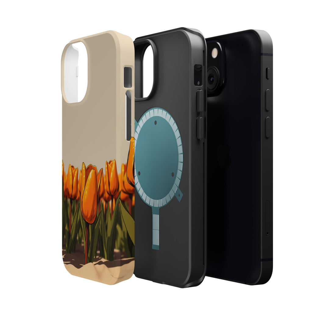 iPhone Burnt Orange And Sand Tulip Row Slim Everyday Designer Case · iPhone Case