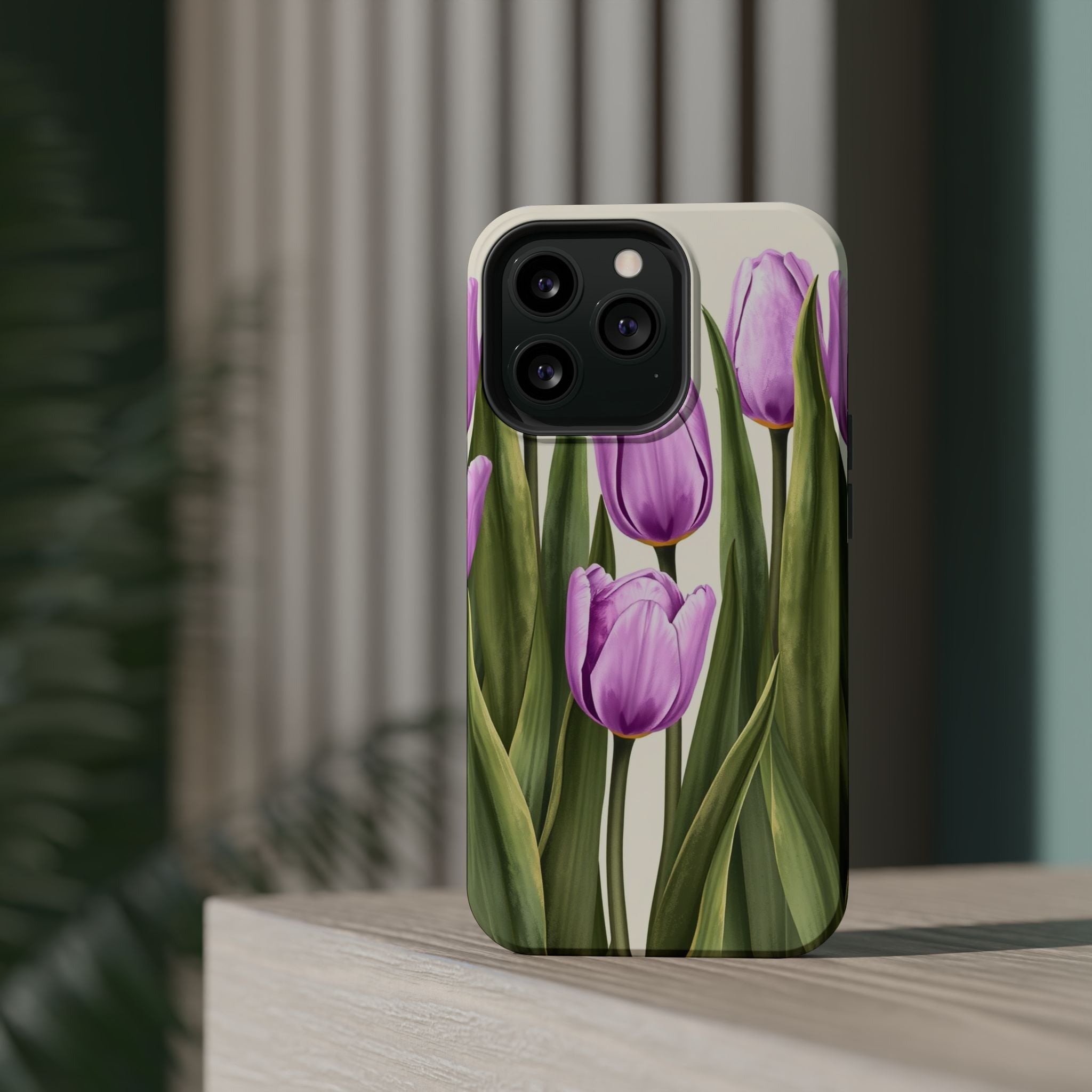 iPhone Tulip Row Electric Art 14 Bold Modern Everyday Snap Case · iPhone Case