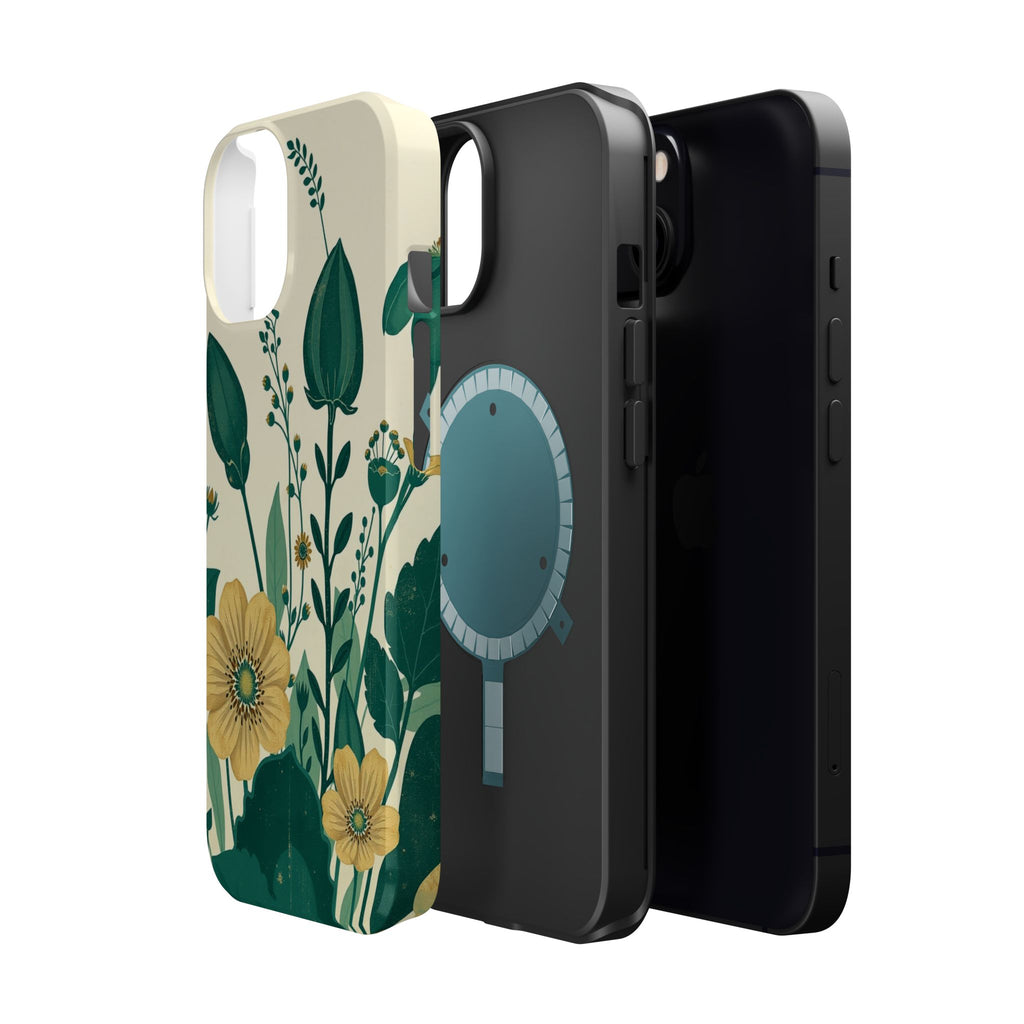 iPhone Emerald Green And Gold Pressed Botanicals Clean iPhone Minimal · iPhone C