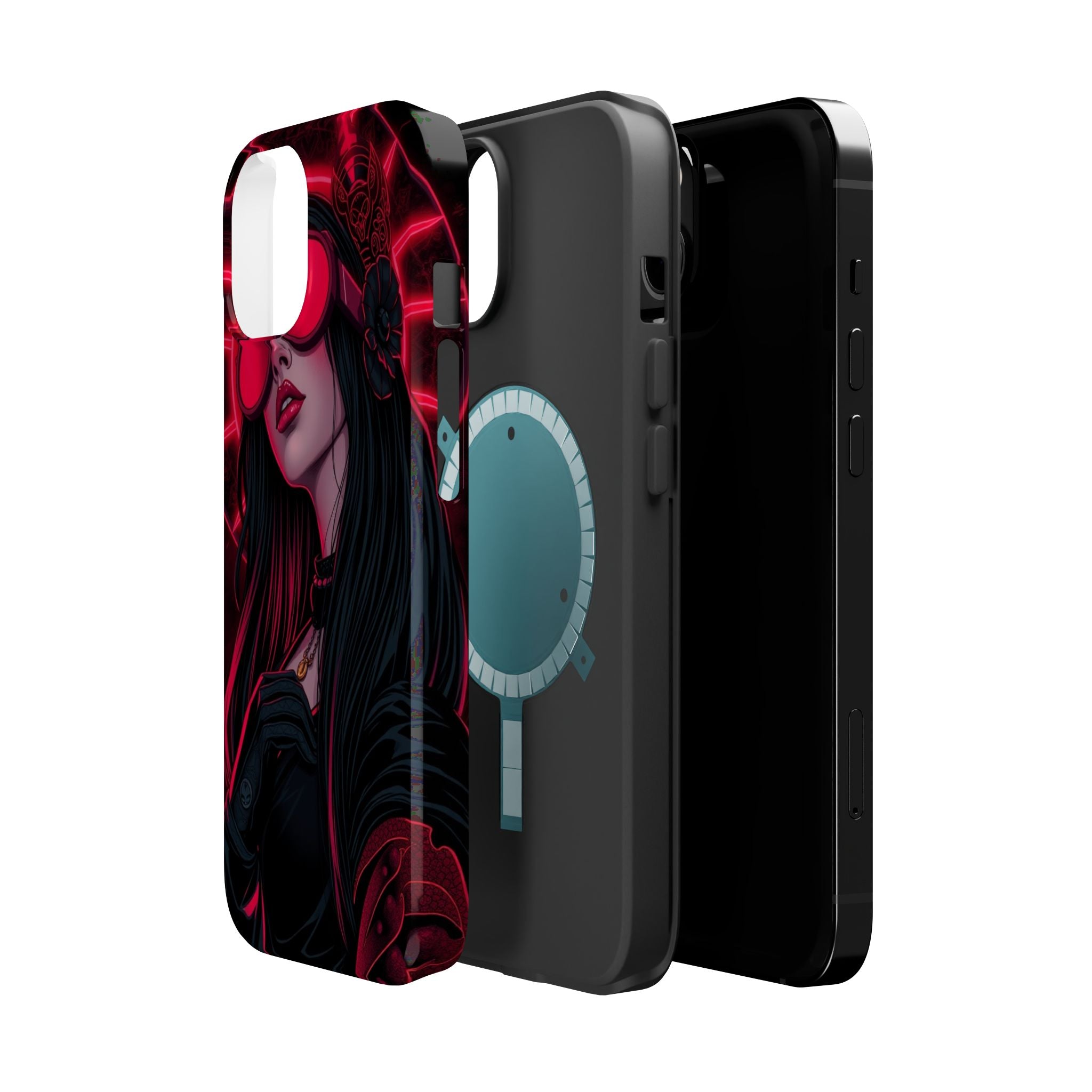 iPhone Black And Crimson Art Nouveau Female Slim Everyday Designer Case · iPhone