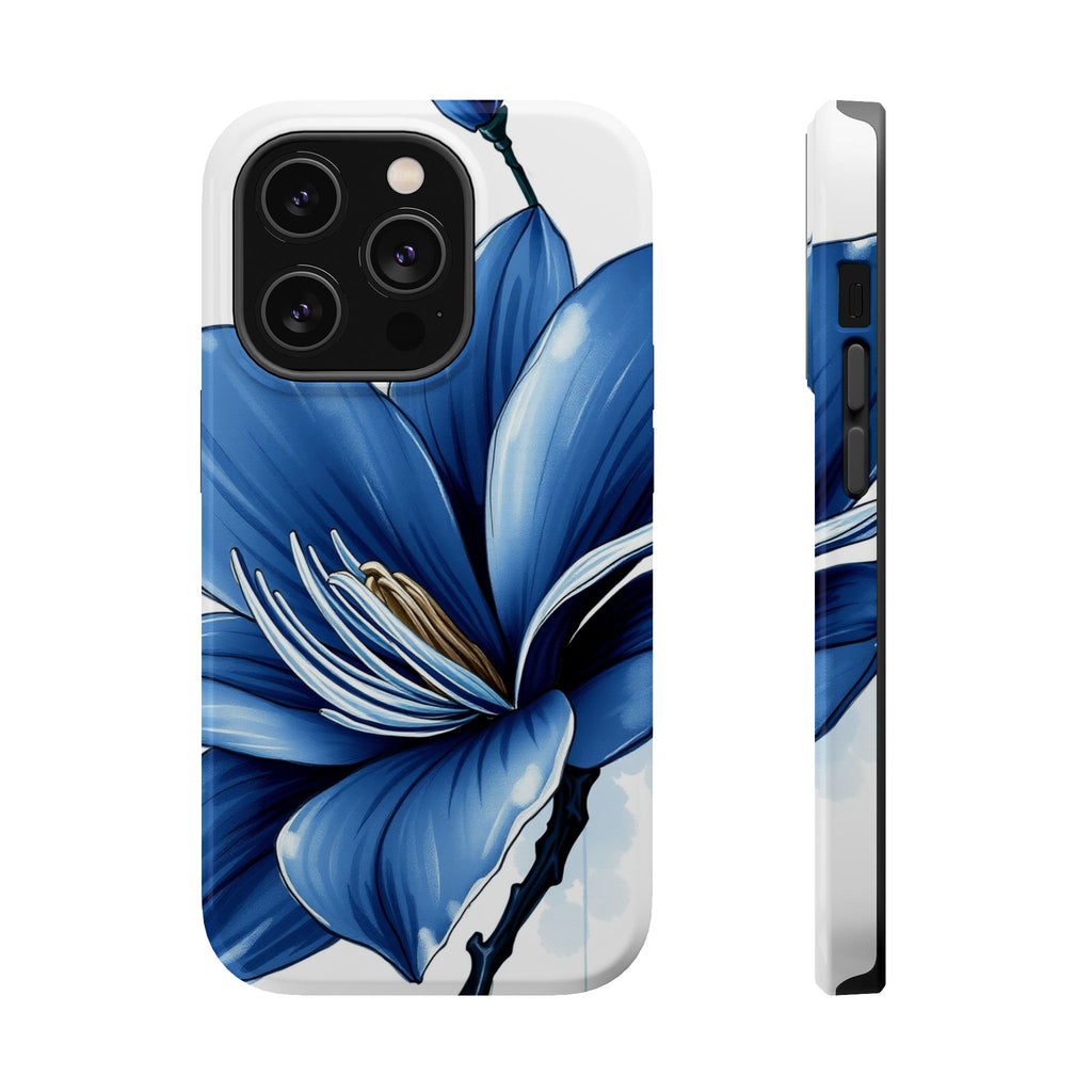 iPhone Midnight Blue And Silver Magnolia Dream Soft iPhone Finish · iPhone Case