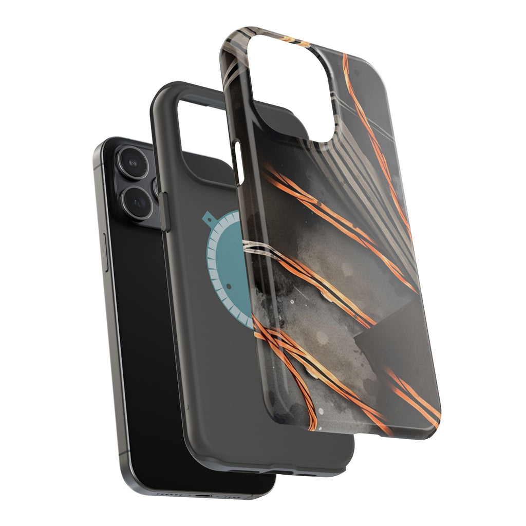 iPhone Charcoal And Copper Thread Pattern Slim iPhone Everyday Designer · iPhone