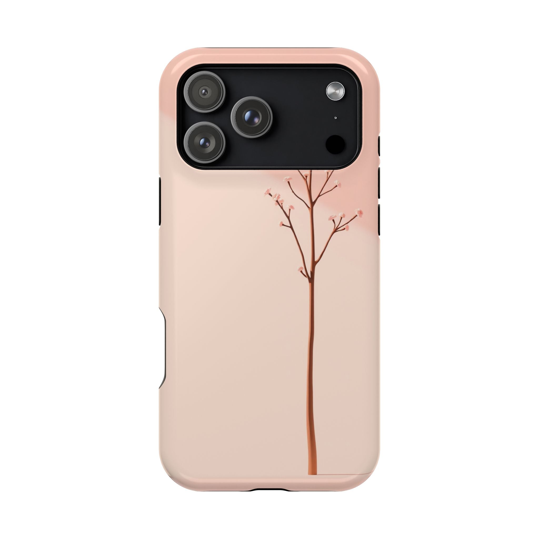 iPhone Rose Pink And Cream Minimalist Stem Slim iPhone Everyday · iPhone Case