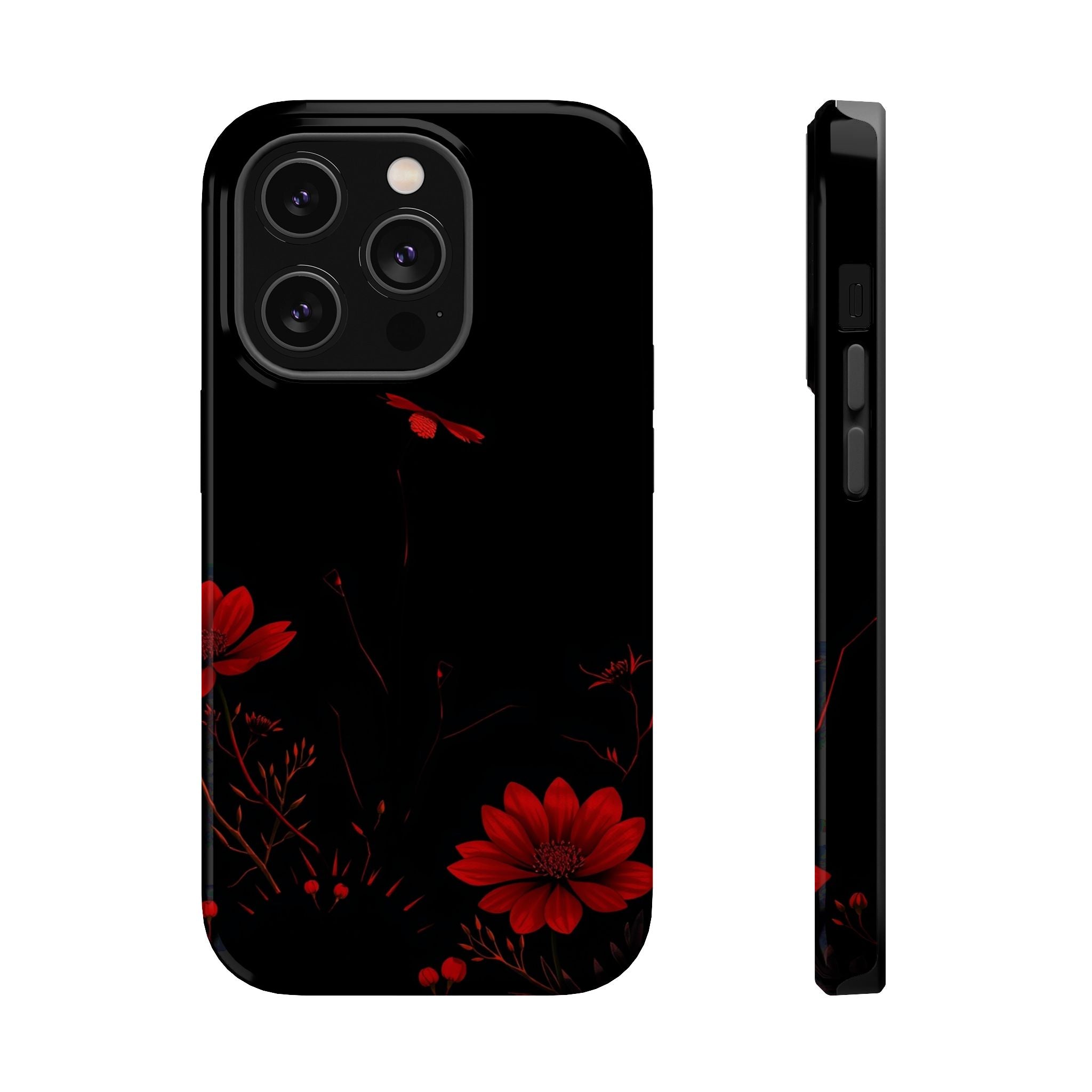 iPhone Black And Crimson Desert Flower Slim Everyday Designer Case · iPhone Case