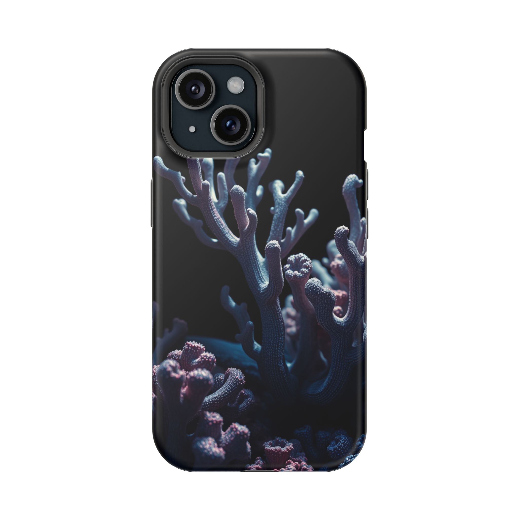 iPhone Midnight Blue And Silver Coral Reef Life Soft iPhone Finish · iPhone Case