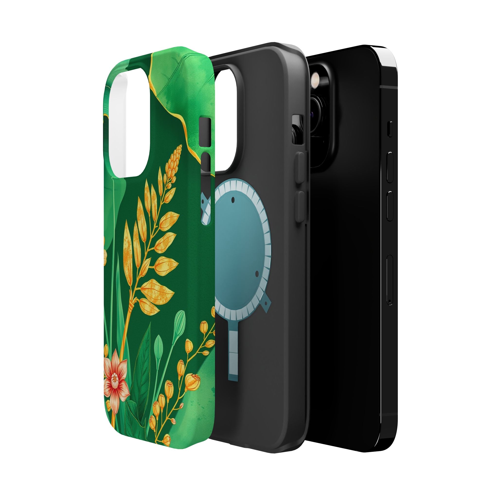 iPhone Emerald Green And Gold Botanical Illustration Ga Slim Snap Case · iPhone