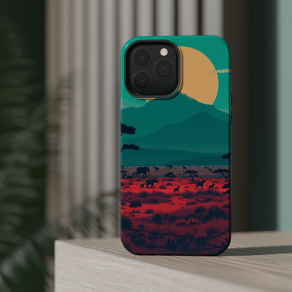 iPhone Savanna Horizon Vintage Retro Poster Slim iPhone Everyday · iPhone Case