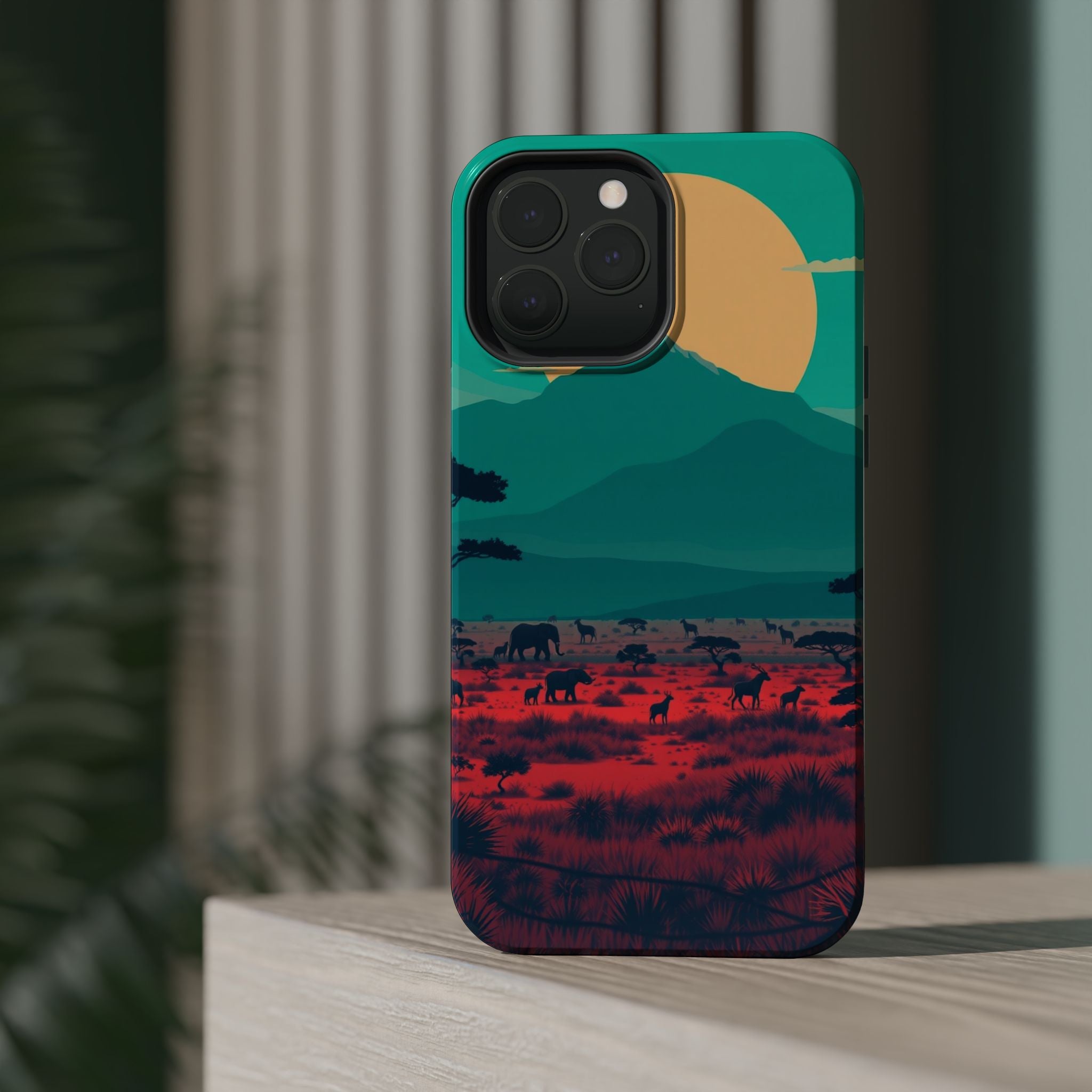 iPhone Savanna Horizon Vintage Retro Poster Slim iPhone Everyday · iPhone Case