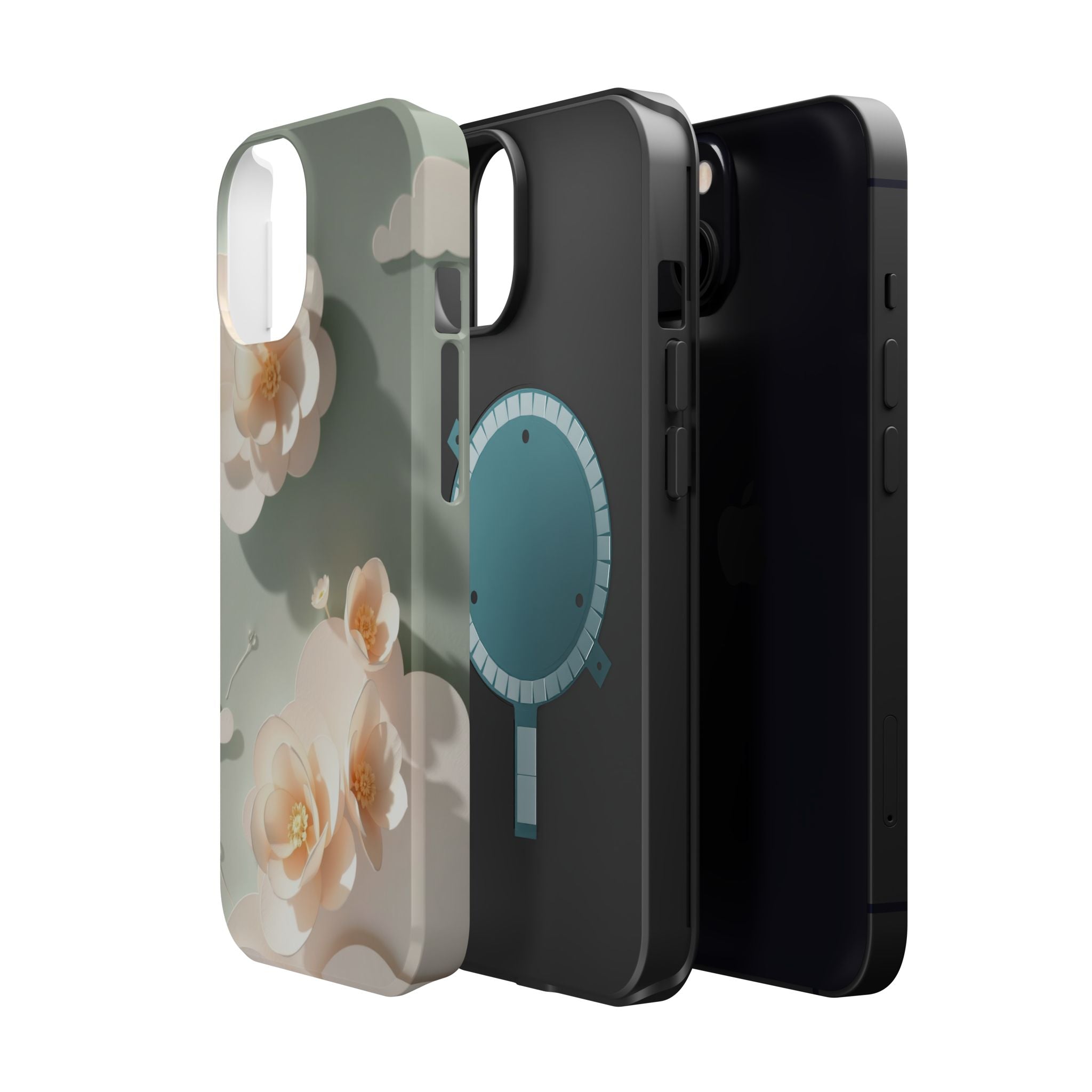 iPhone Sage And Ivory Pastel Floral Cloud Slim iPhone Everyday Designer · iPhone