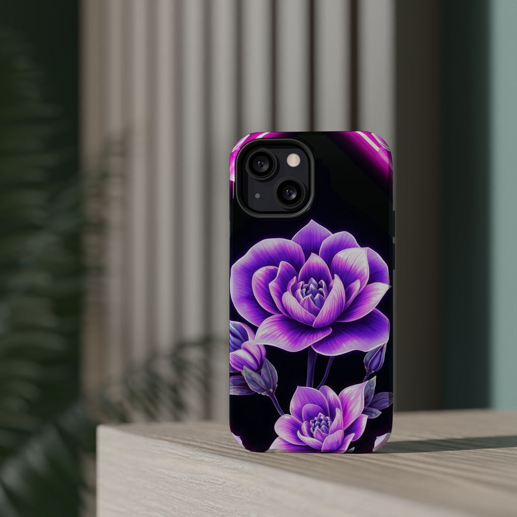 iPhone Floral Ombre Neon Cyberpunk Bold Modern Everyday Snap Case · iPhone Case